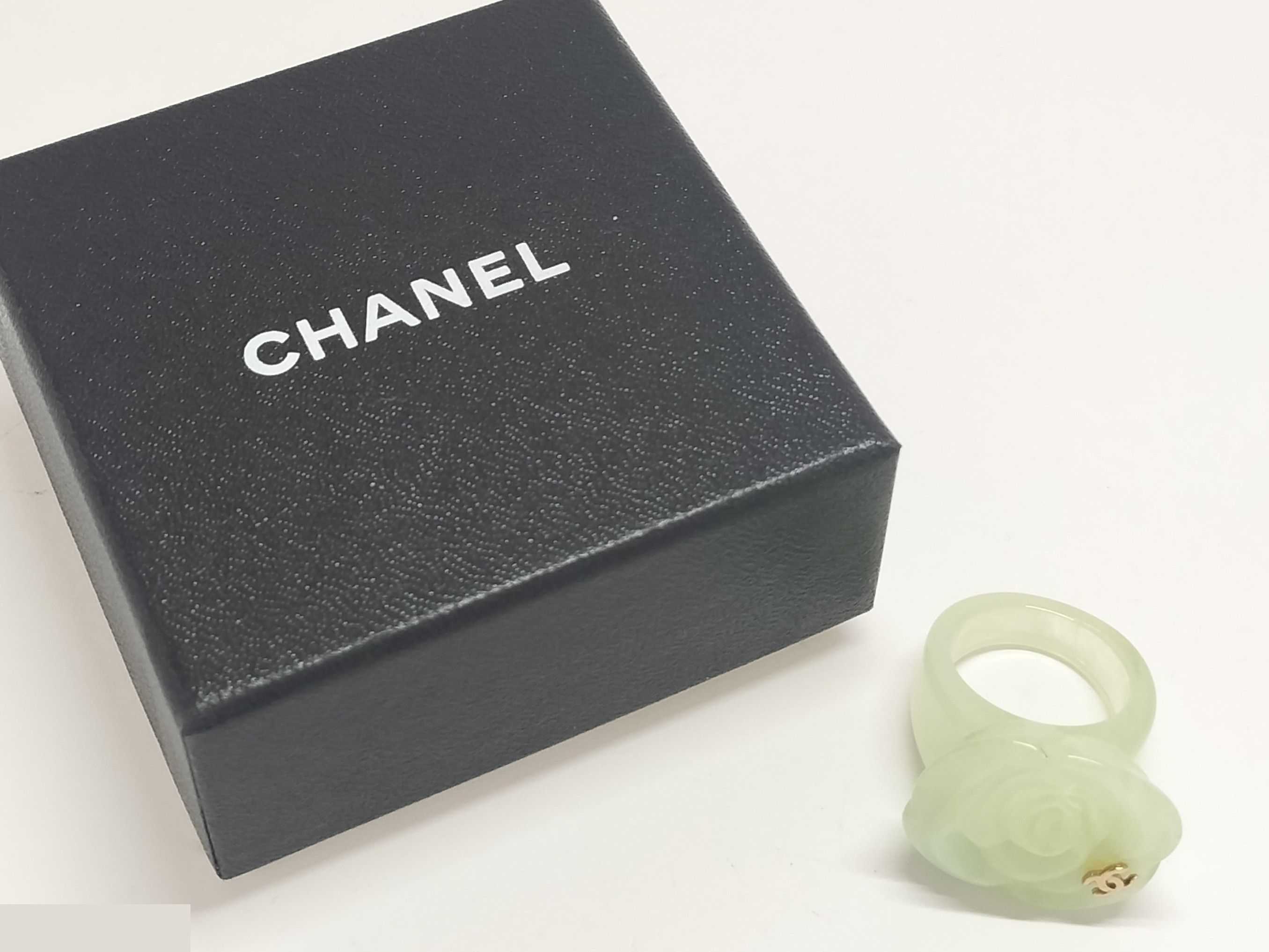Coco Camellia Plastic Ring, Size #13 — view 2