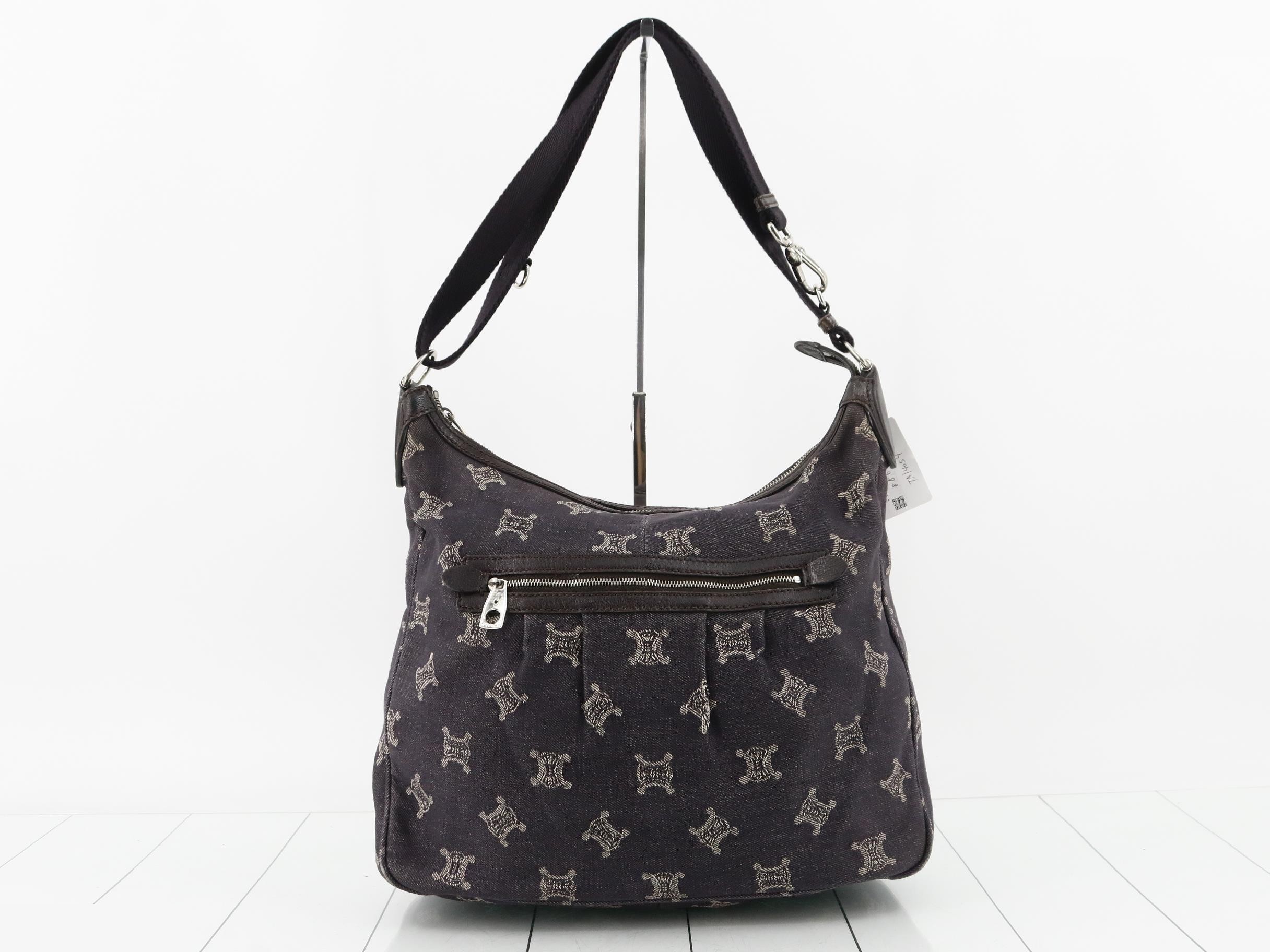 Paris Macadam Denim Shoulder Bag