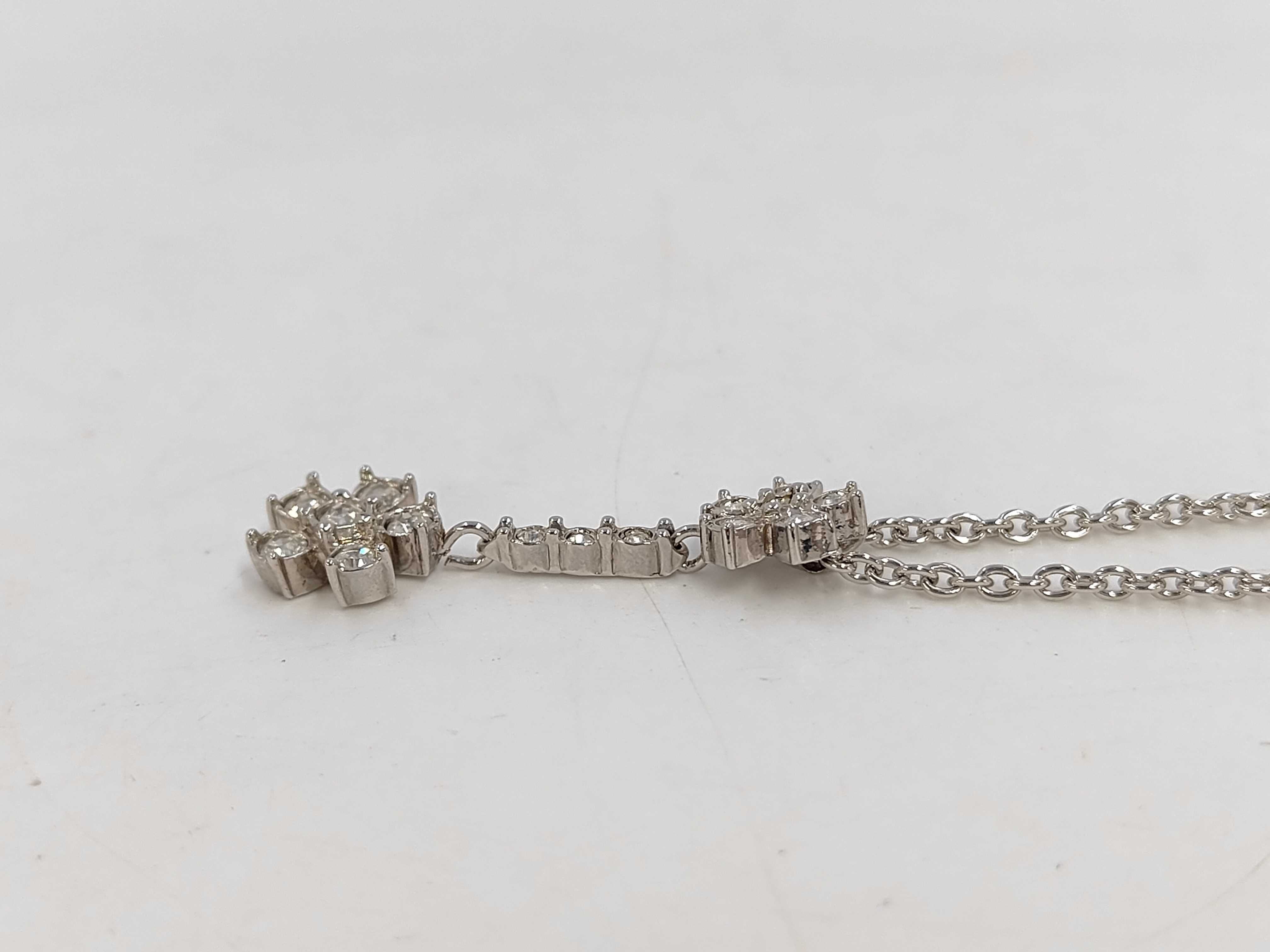 Flower Stone Swing Silver Necklace — view 2