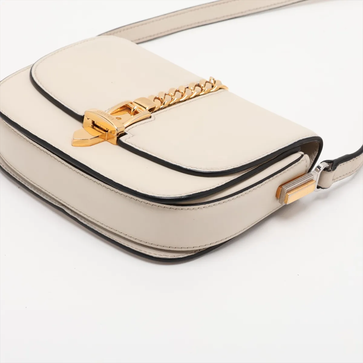 Sylvie 1969 615965 Leather Shoulder Bag, White — view 3