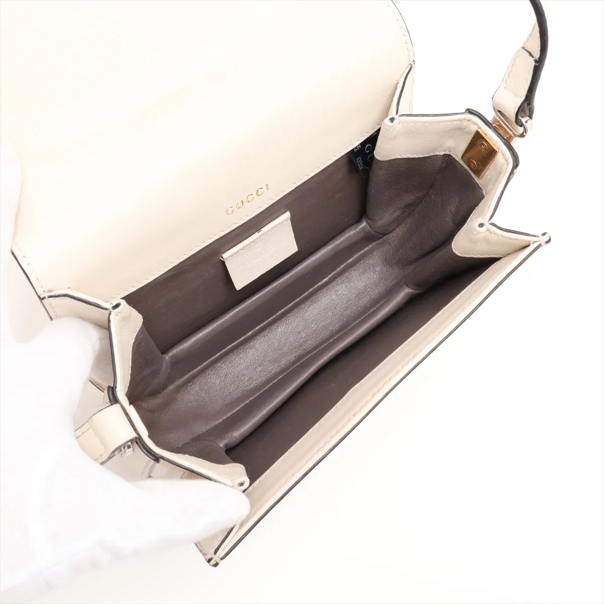 Sylvie 1969 615965 Leather Shoulder Bag, White — view 6