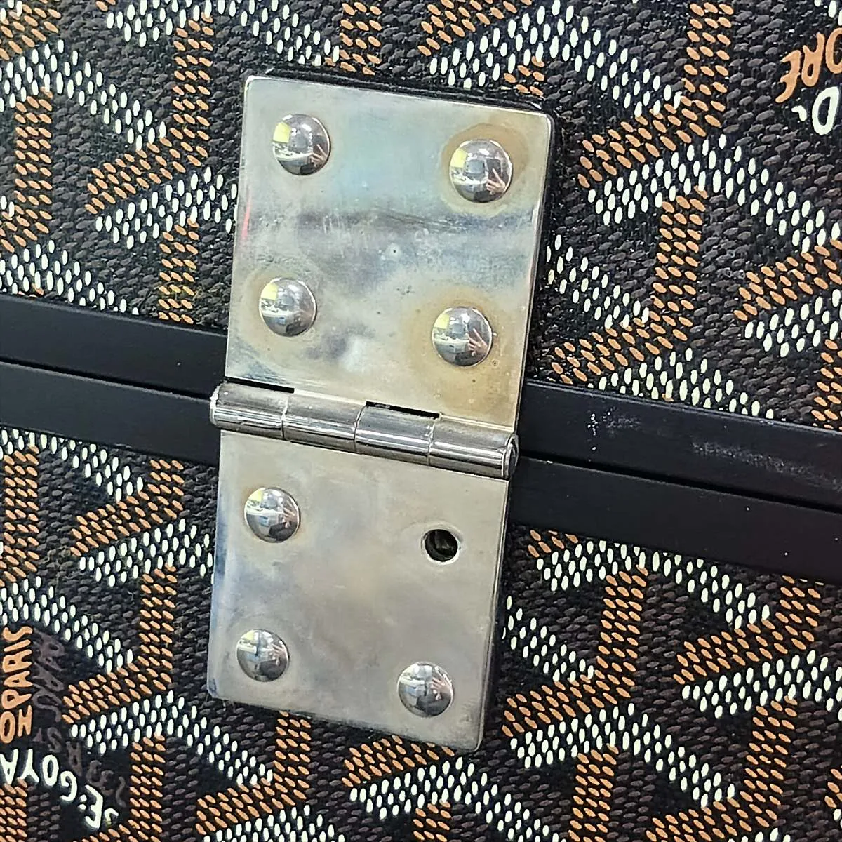 [Individually packaged] Goyard Bourget PVC x Leather Carry Case Black x Brown (Screws missing) — view 11