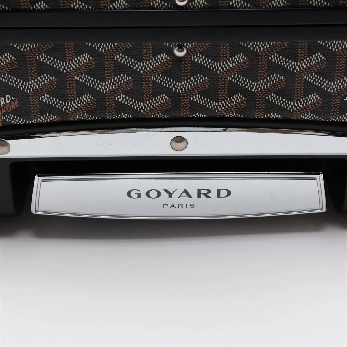[Individually packaged] Goyard Bourget PVC x Leather Carry Case Black x Brown (Screws missing) — view 8