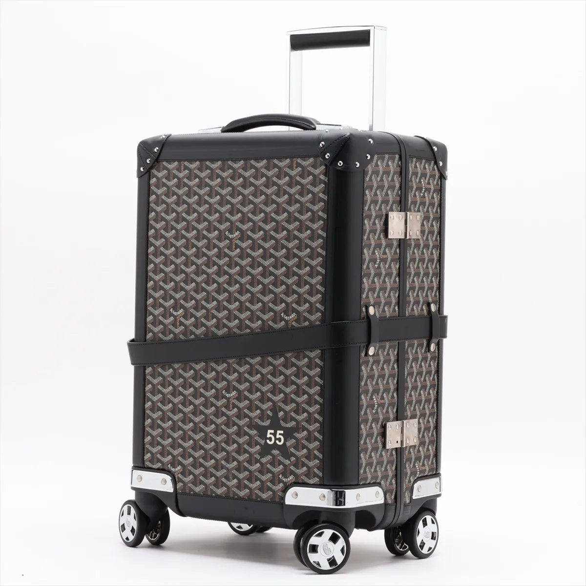 [Individually packaged] Goyard Bourget PVC x Leather Carry Case Black x Brown (Screws missing) — view 9