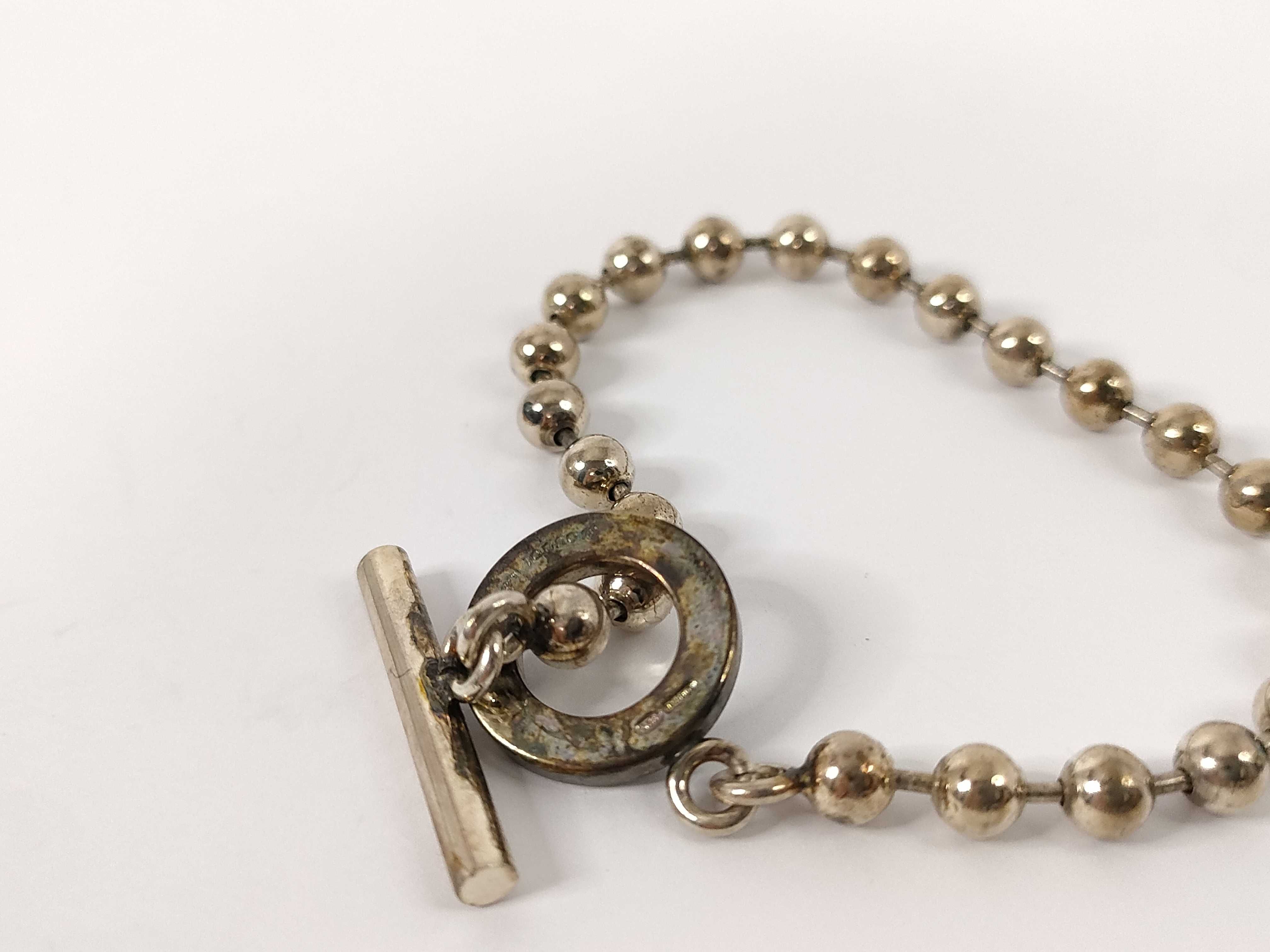 Ball Chain Toggle Sterling Silver 925 Bracelet (Bracelet/Bangle) — view 2
