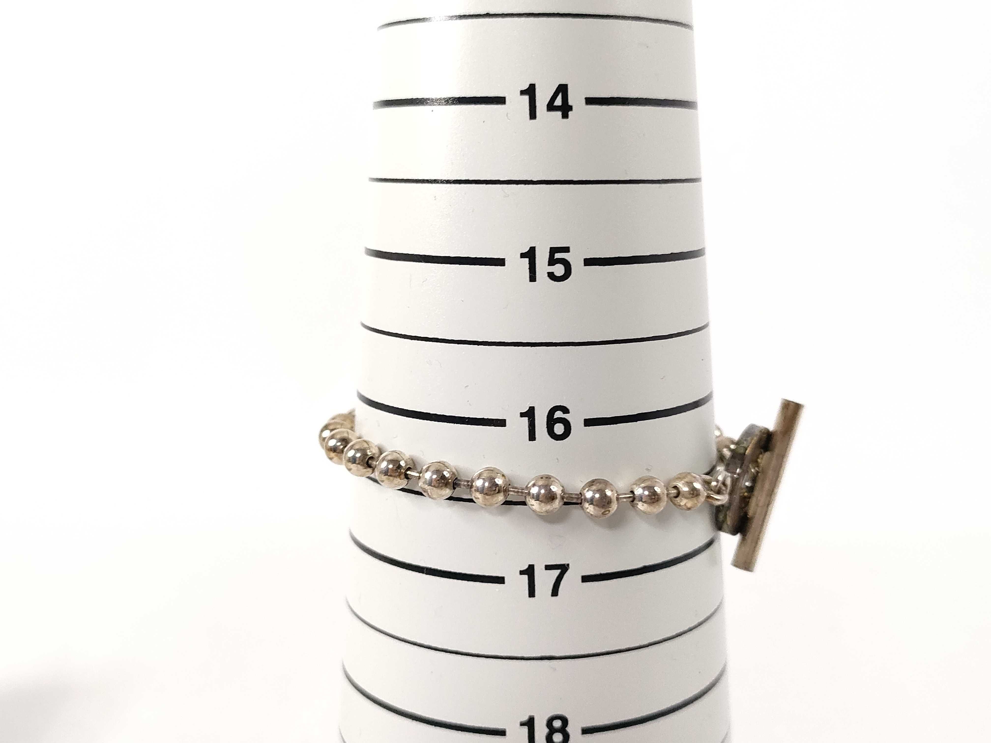 Ball Chain Toggle Sterling Silver 925 Bracelet (Bracelet/Bangle) — view 5