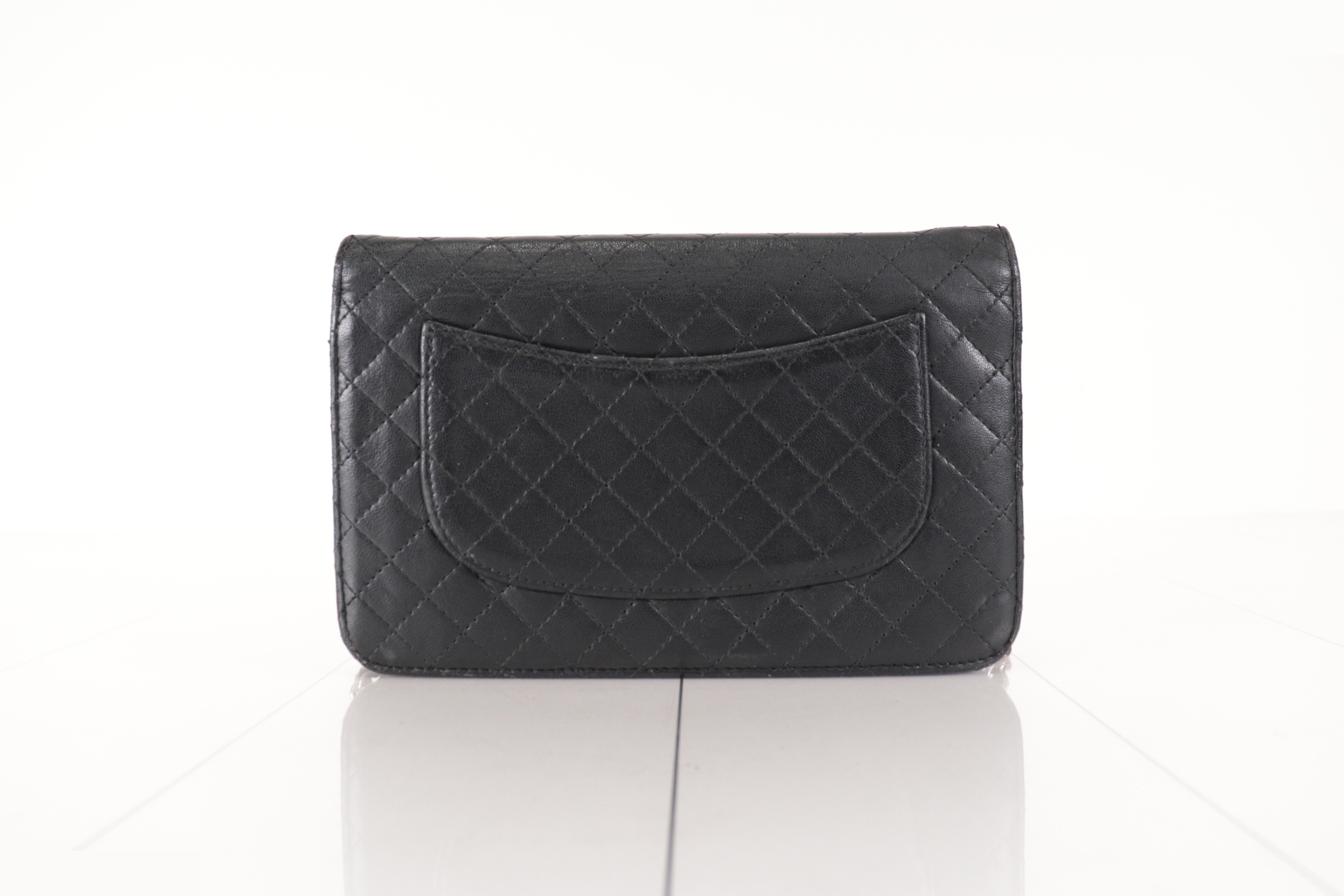 Micro Matelassé Lambskin Chain Wallet, Silver Hardware, Series 12 — view 2