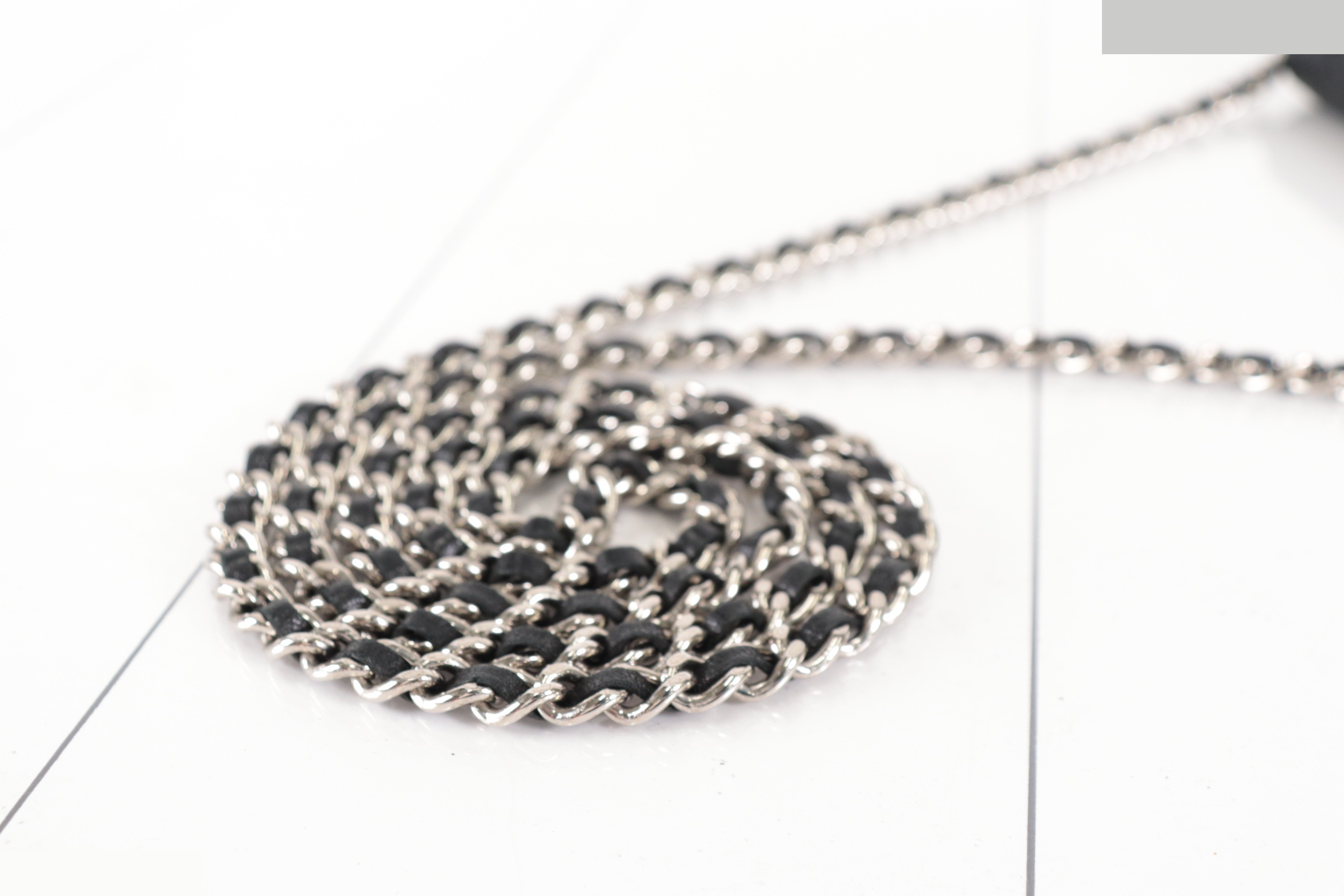 Micro Matelassé Lambskin Chain Wallet, Silver Hardware, Series 12 — view 6