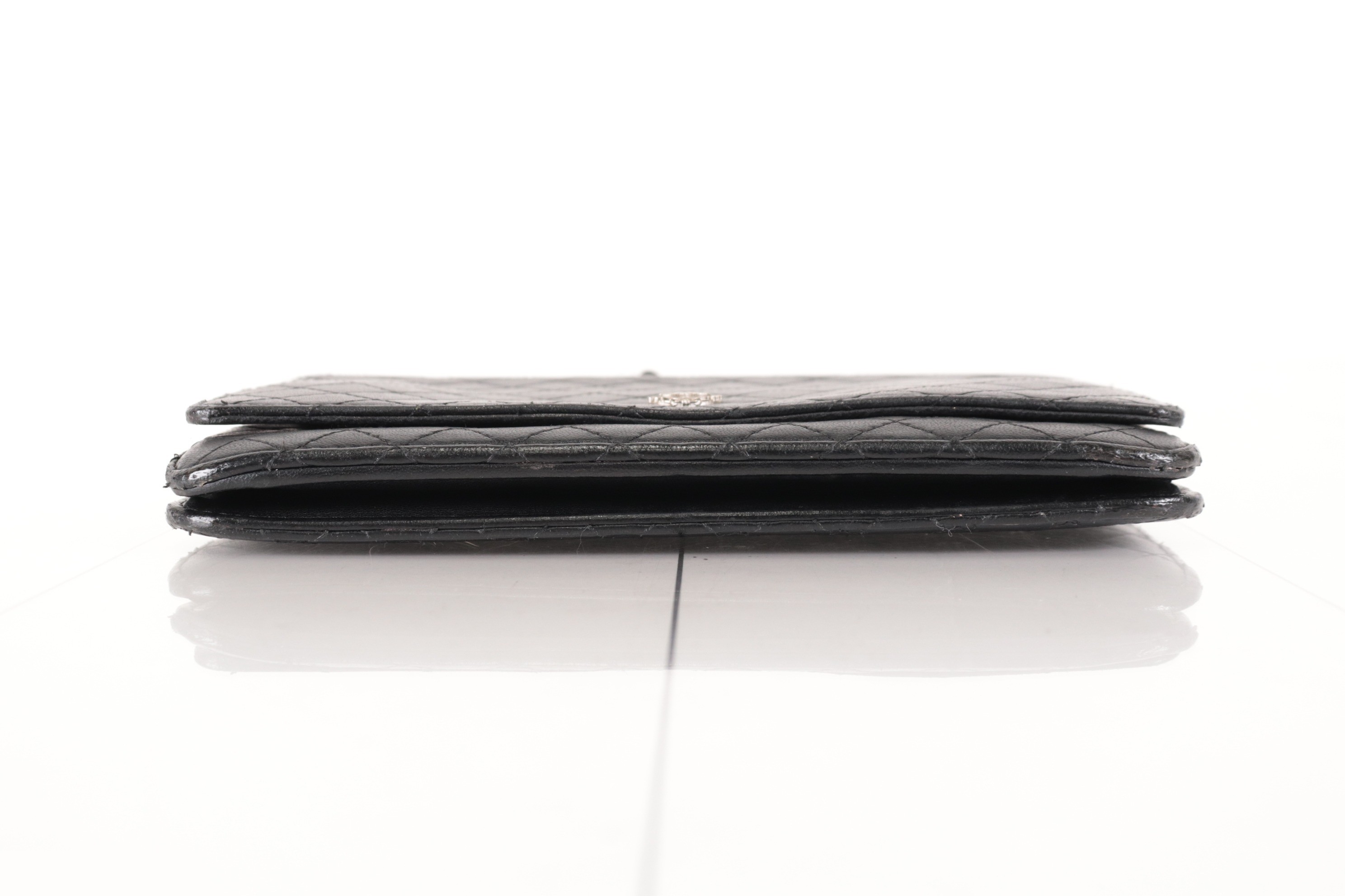 Micro Matelassé Lambskin Chain Wallet, Silver Hardware, Series 12 — view 7