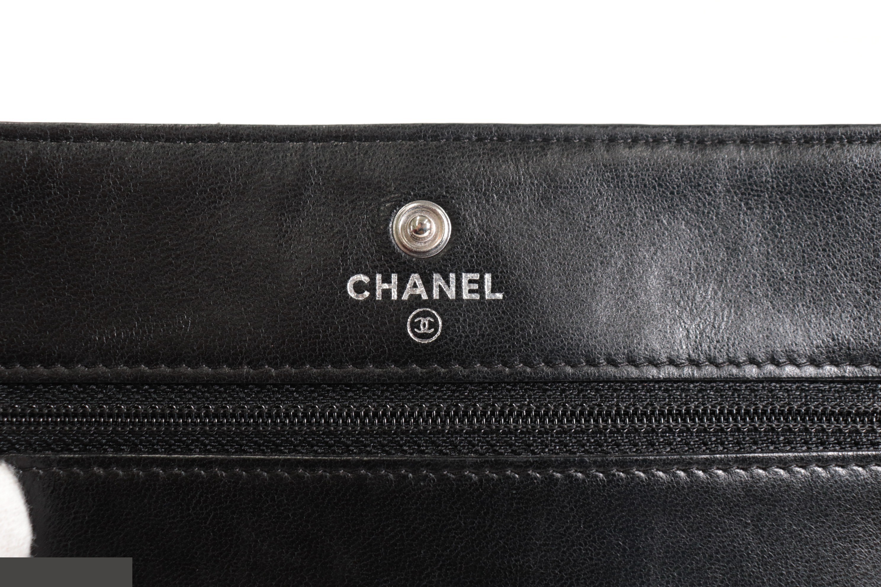 Micro Matelassé Lambskin Chain Wallet, Silver Hardware, Series 12 — view 8