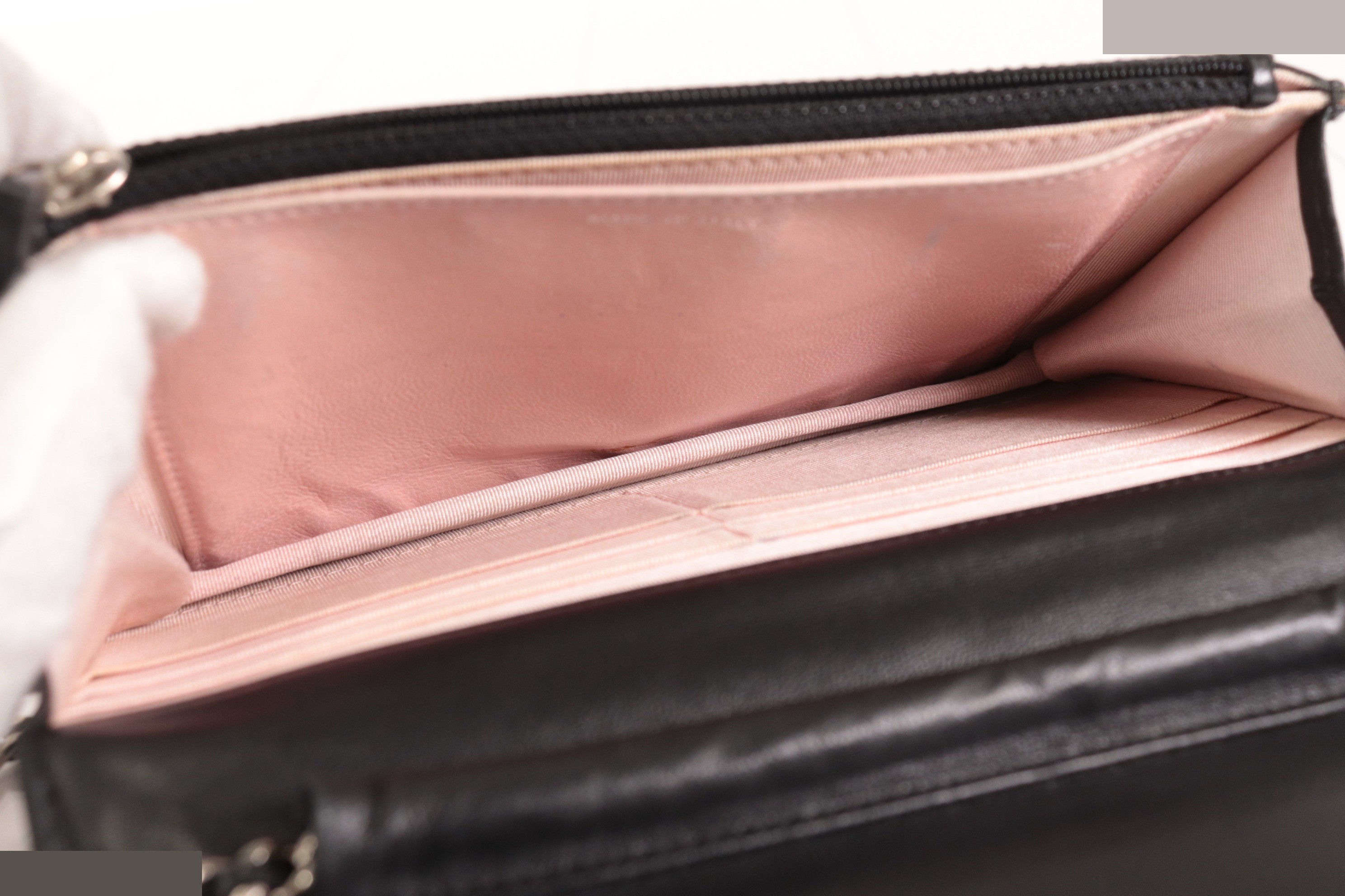 Micro Matelassé Lambskin Chain Wallet, Silver Hardware, Series 12 — view 9