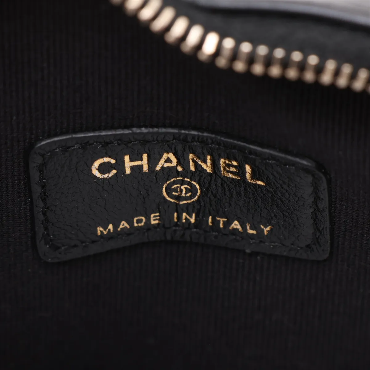 Matelassé Lambskin Chain Shoulder Bag, Black with Gold Hardware, GUA5A1NH, Random Serial Number AP2784 — view 8