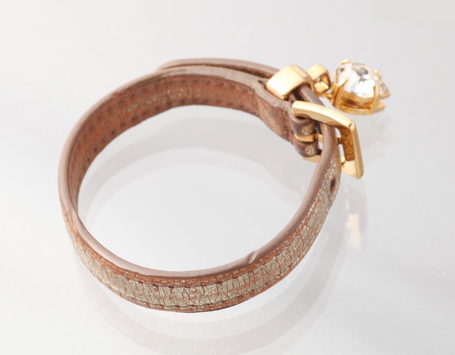 Heartstone bracelet/bangle (leather/fabric), wrist circumference approximately 17.5 cm — view 3