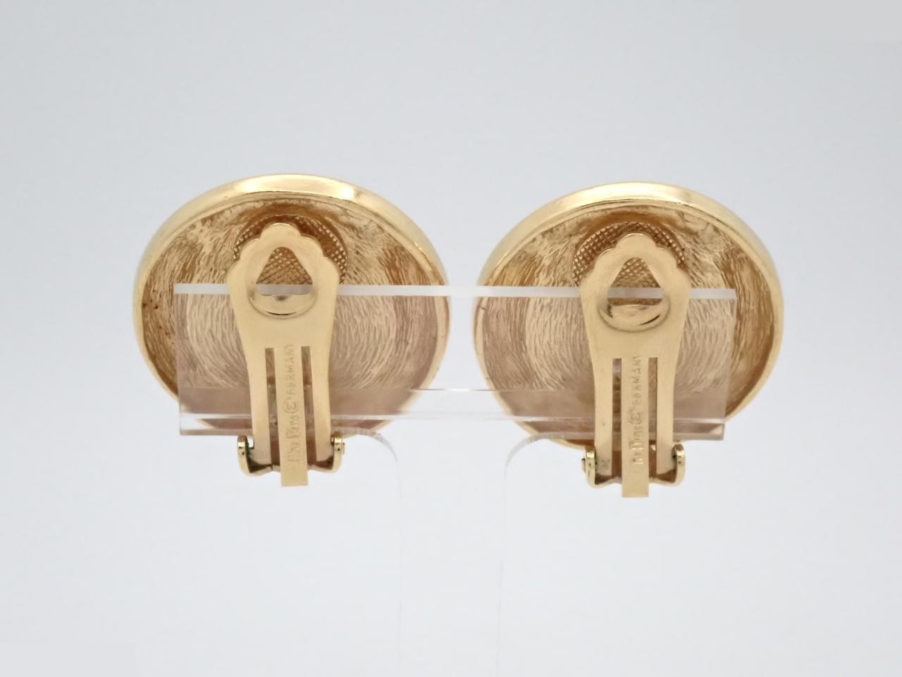 Other lines: Precious metal earrings, round, black, gold — view 2