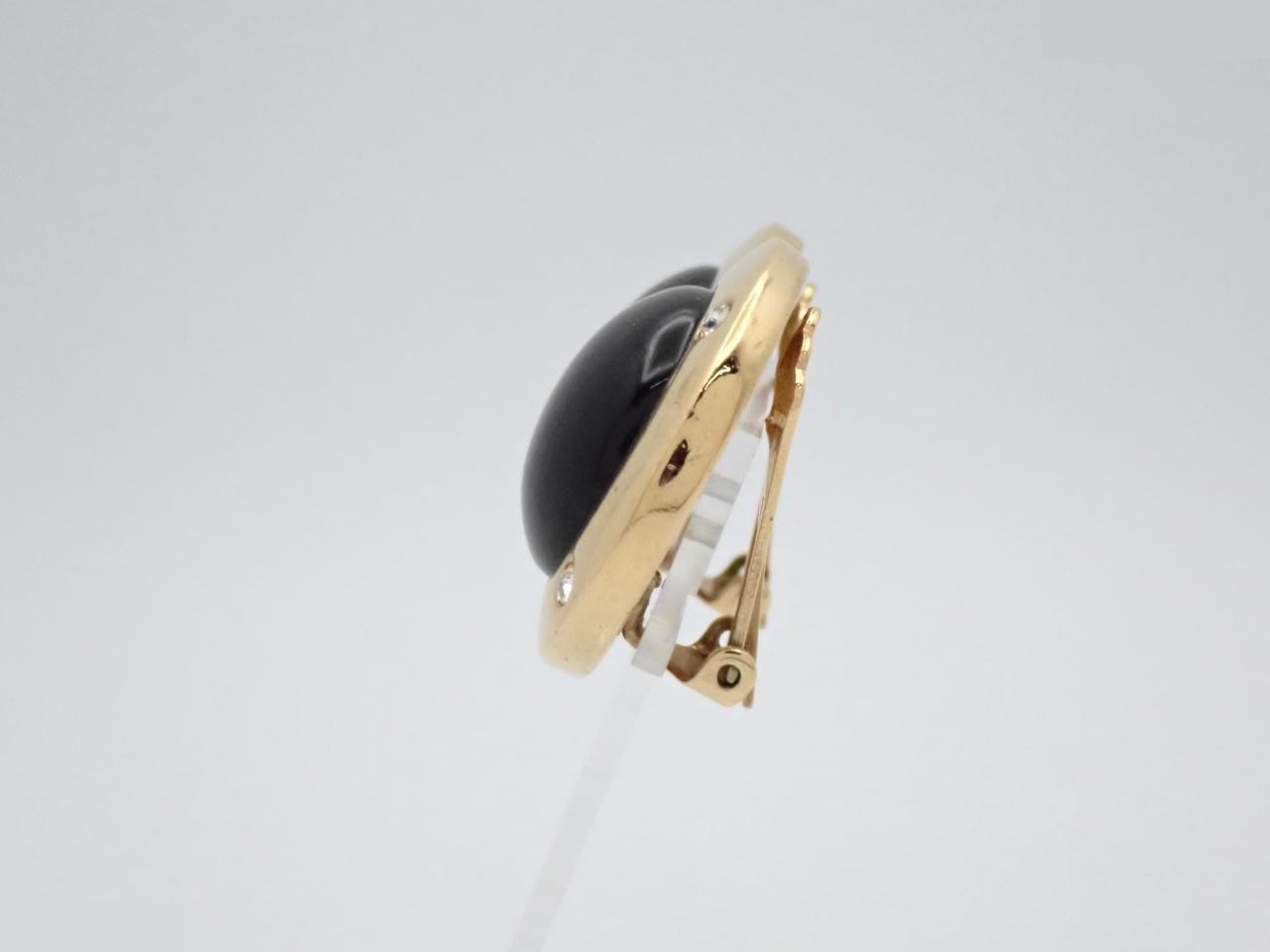 Other lines: Precious metal earrings, round, black, gold — view 3