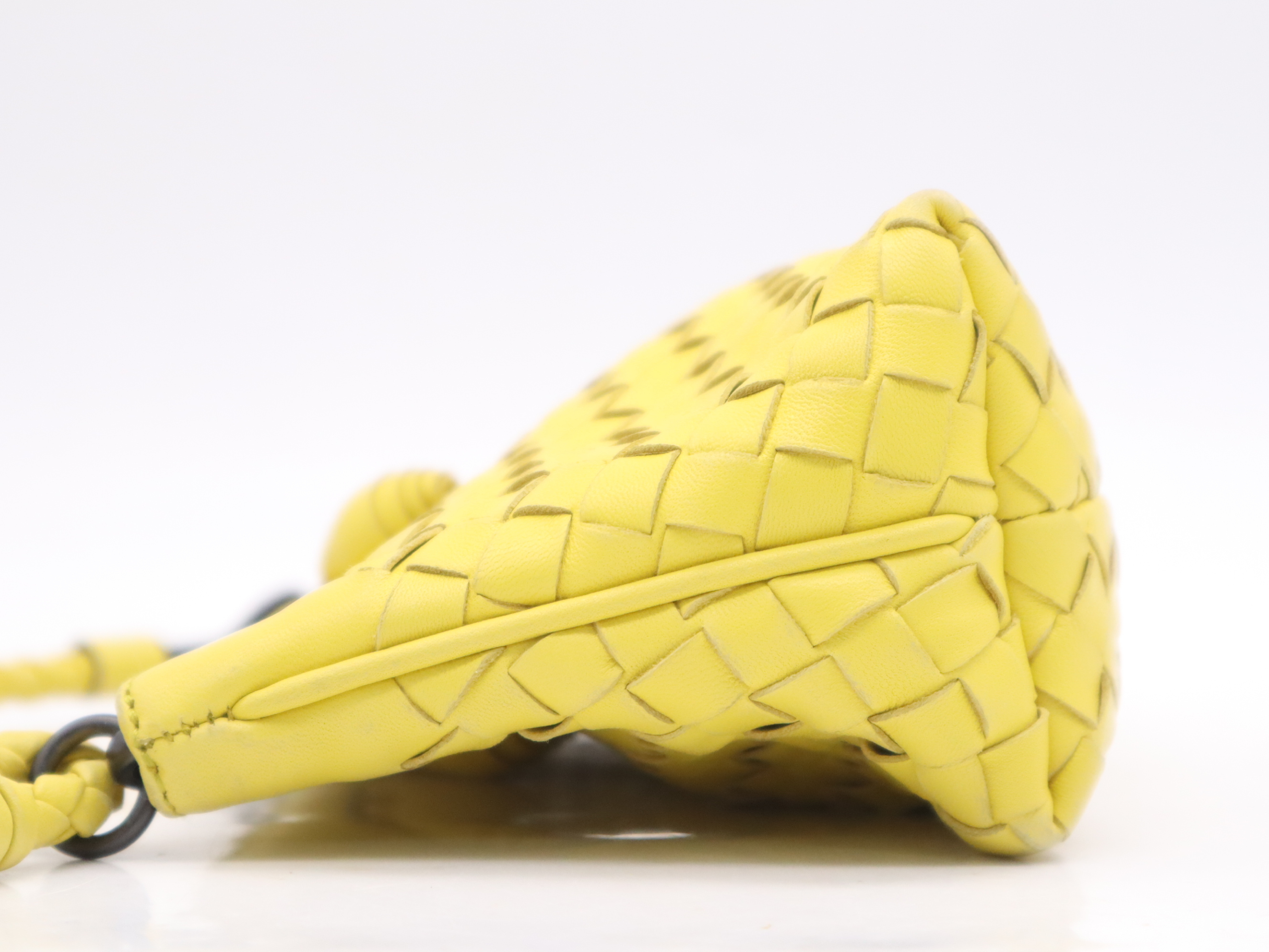120773 Lambskin Intrecciato Handbag, Yellow Shoulder Bag — view 3