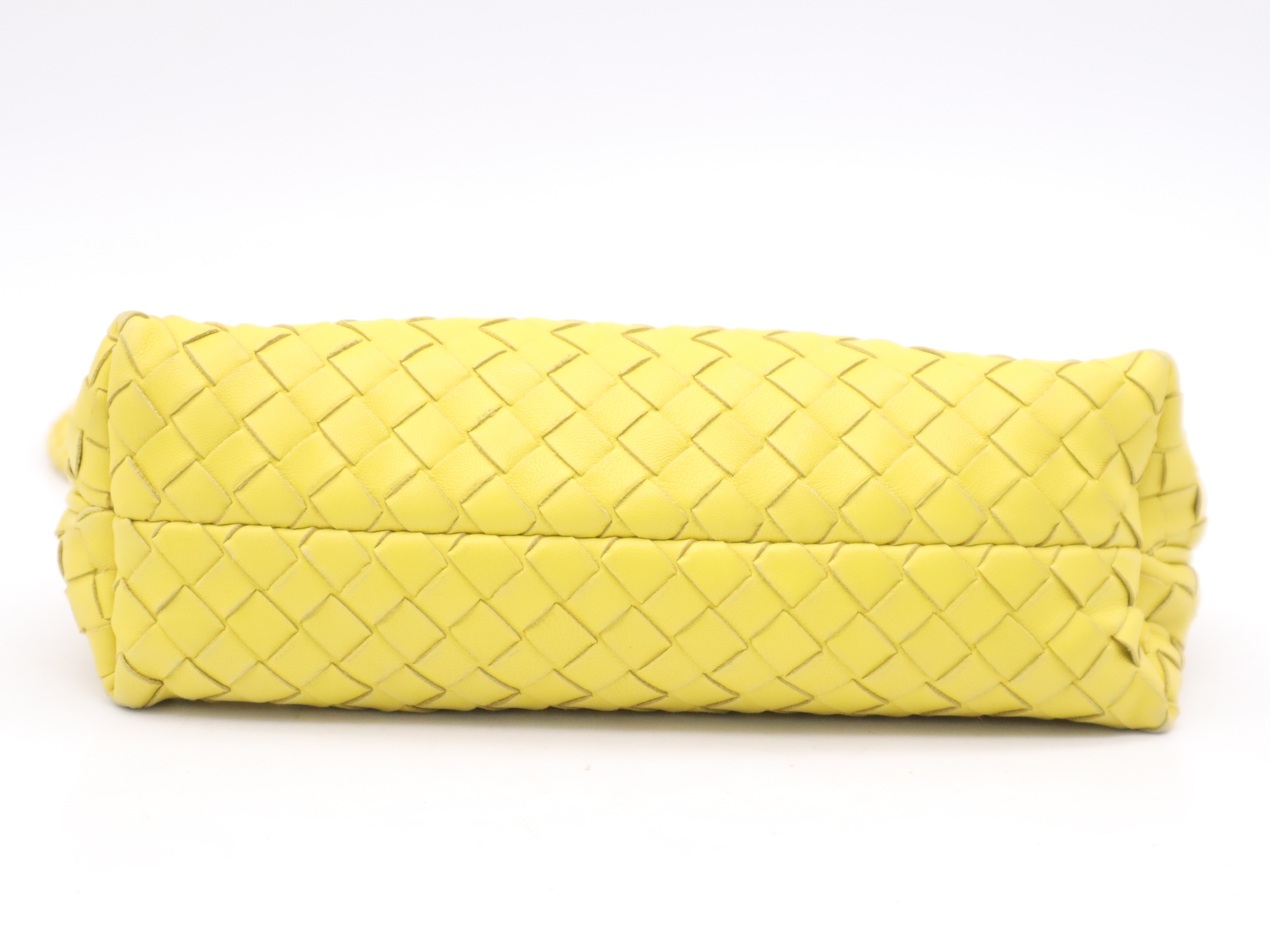 120773 Lambskin Intrecciato Handbag, Yellow Shoulder Bag — view 4