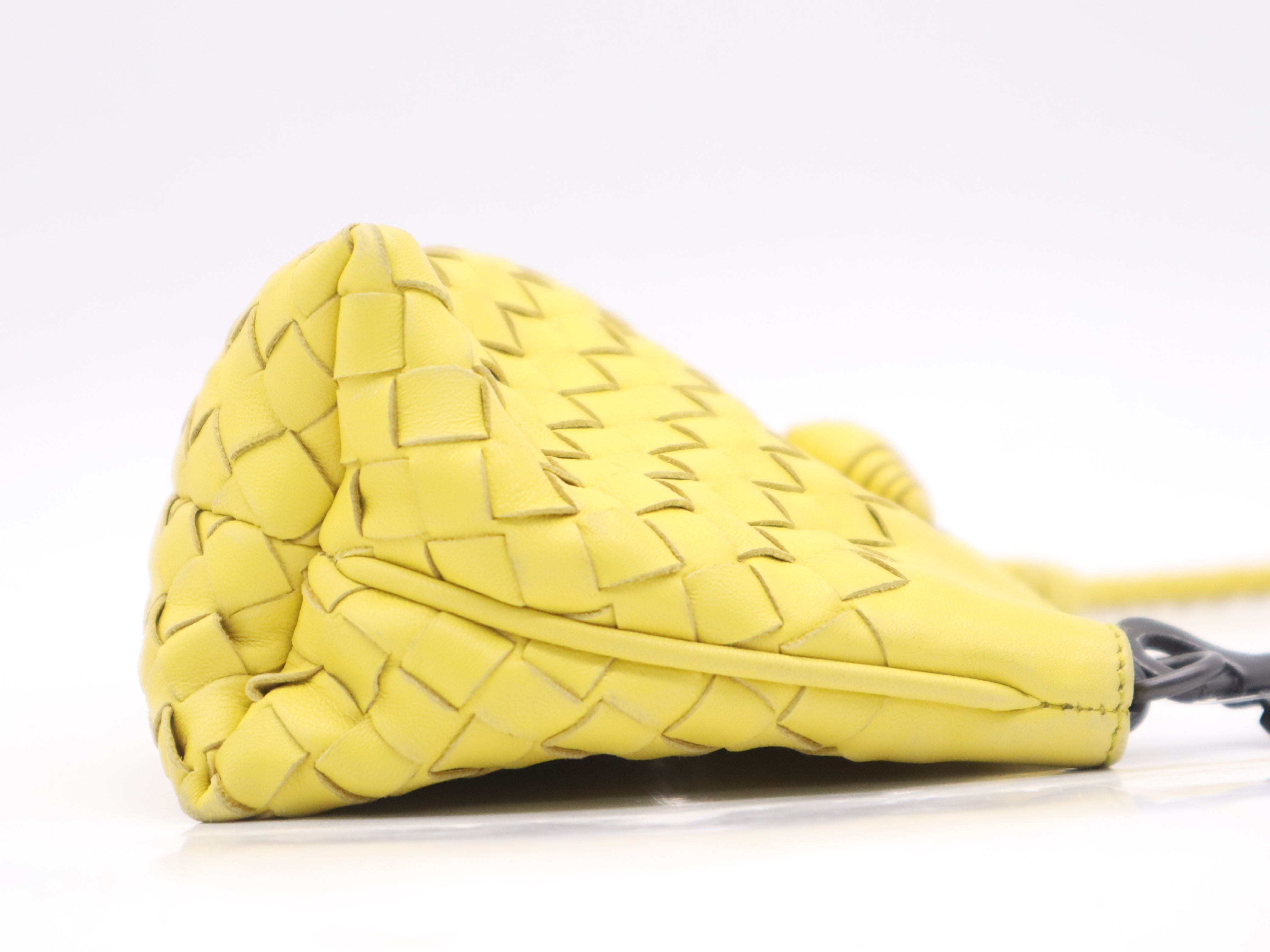 120773 Lambskin Intrecciato Handbag, Yellow Shoulder Bag — view 5