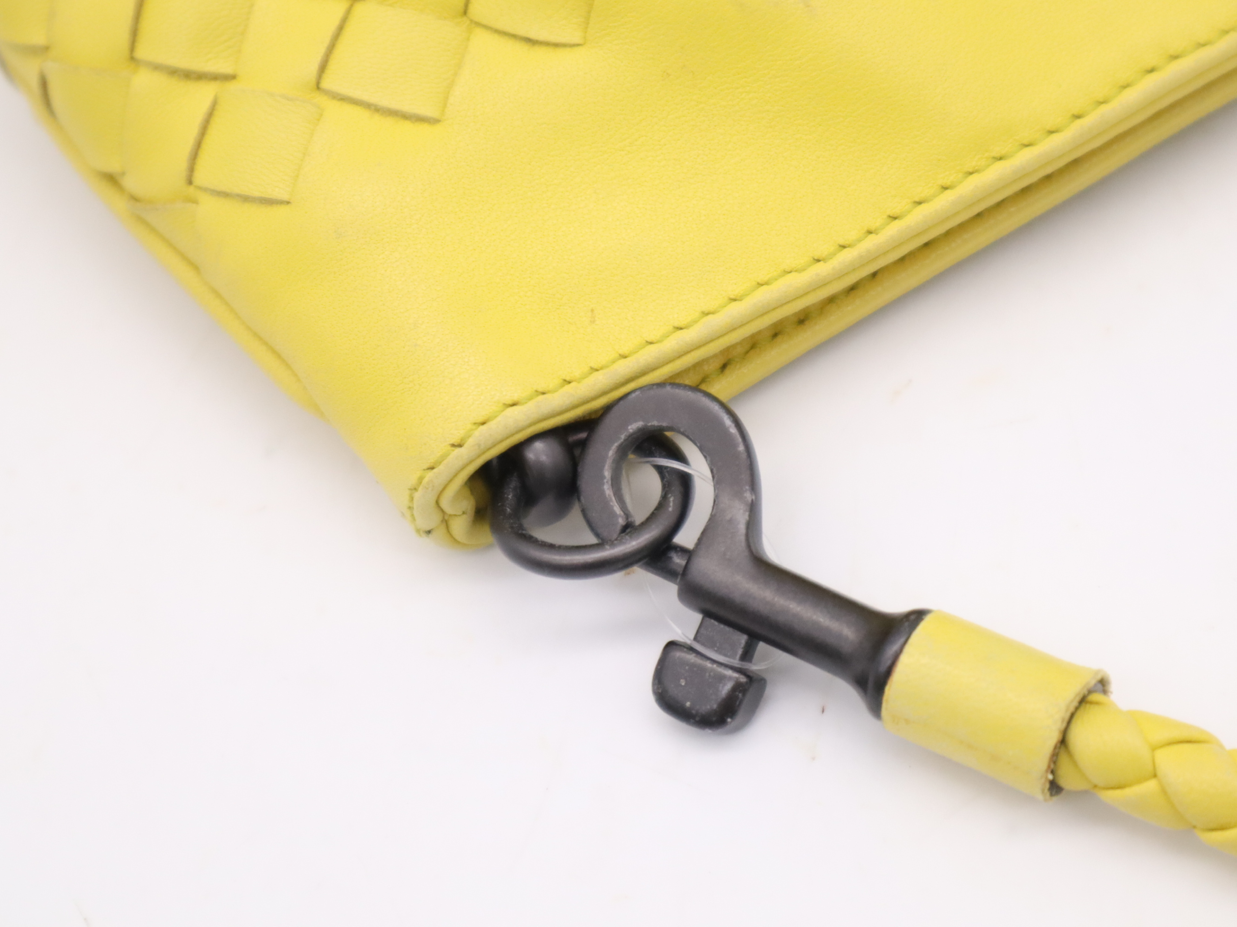 120773 Lambskin Intrecciato Handbag, Yellow Shoulder Bag — view 7