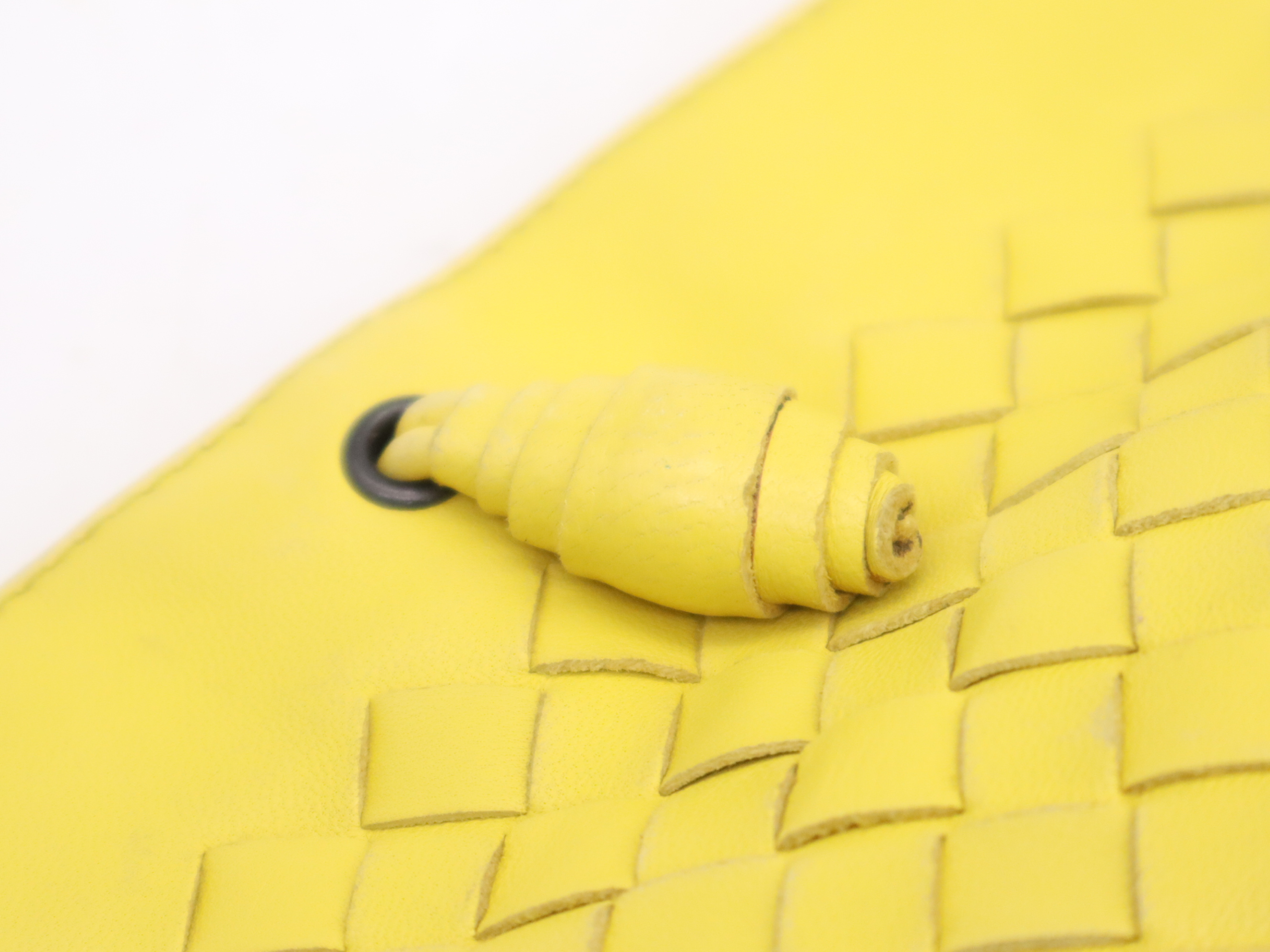 120773 Lambskin Intrecciato Handbag, Yellow Shoulder Bag — view 9
