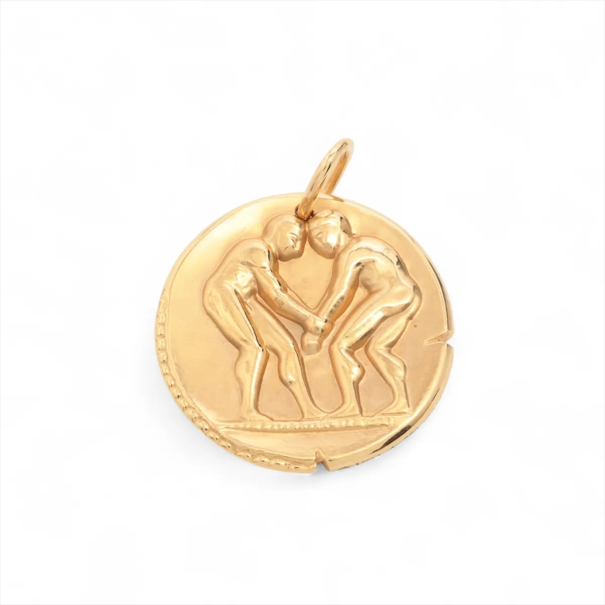 Zodiac Medal Necklace Pendant, 750 (Yellow Gold), 7.9g, JD248165