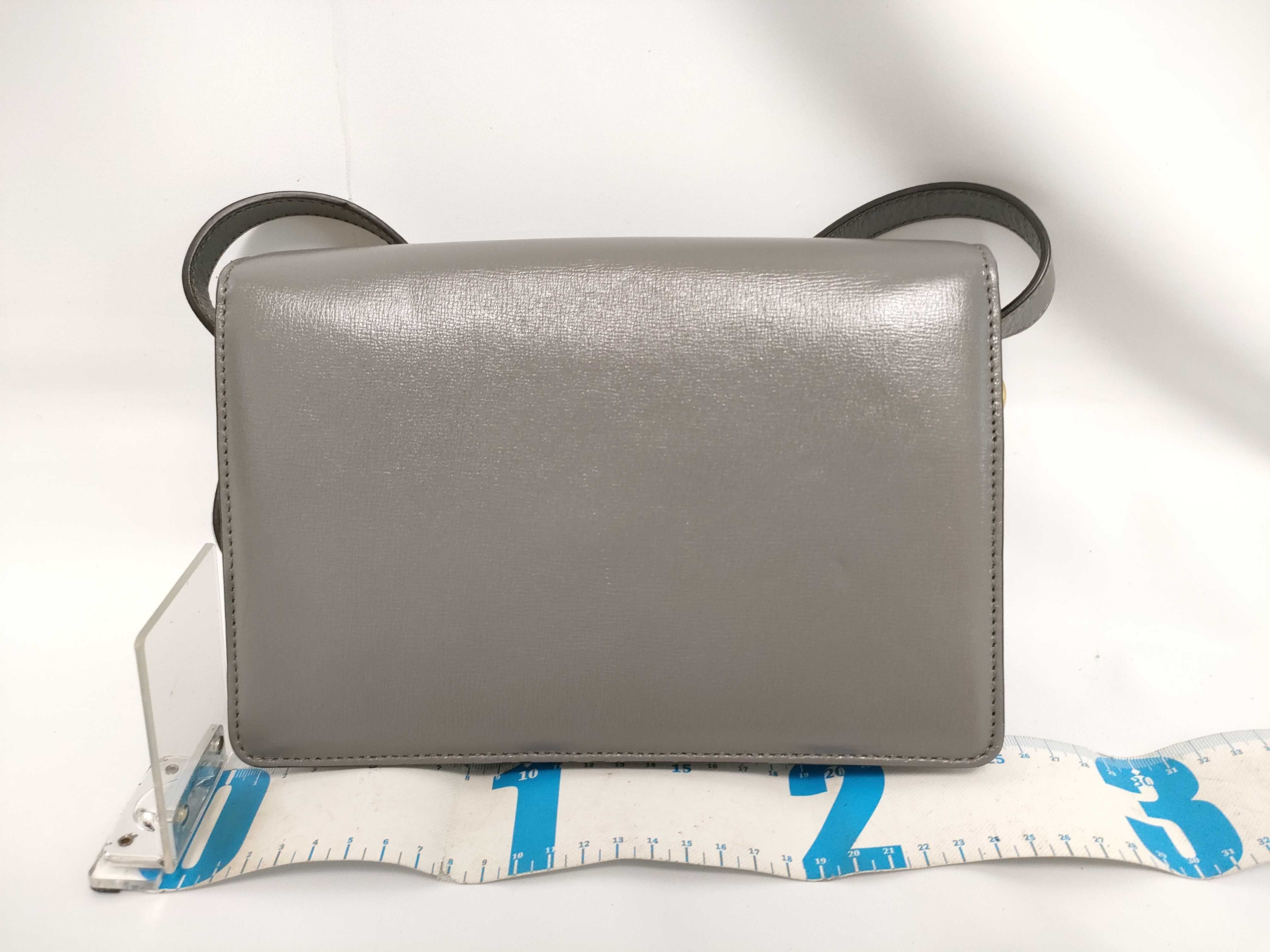 589474 Marmont Shoulder Bag, Half Flap, Leather, Gray Shoulder Bag — view 2