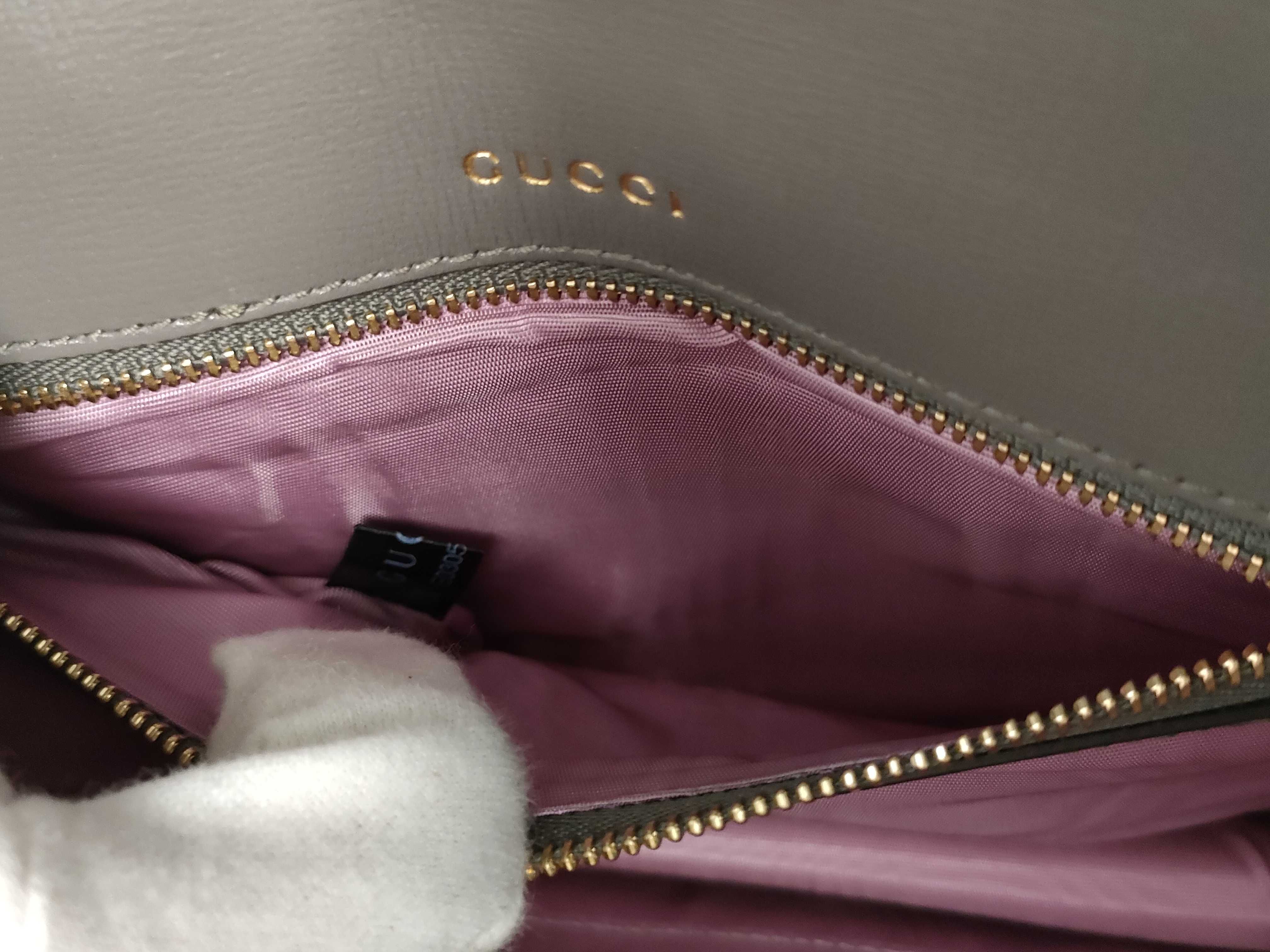 589474 Marmont Shoulder Bag, Half Flap, Leather, Gray Shoulder Bag — view 12