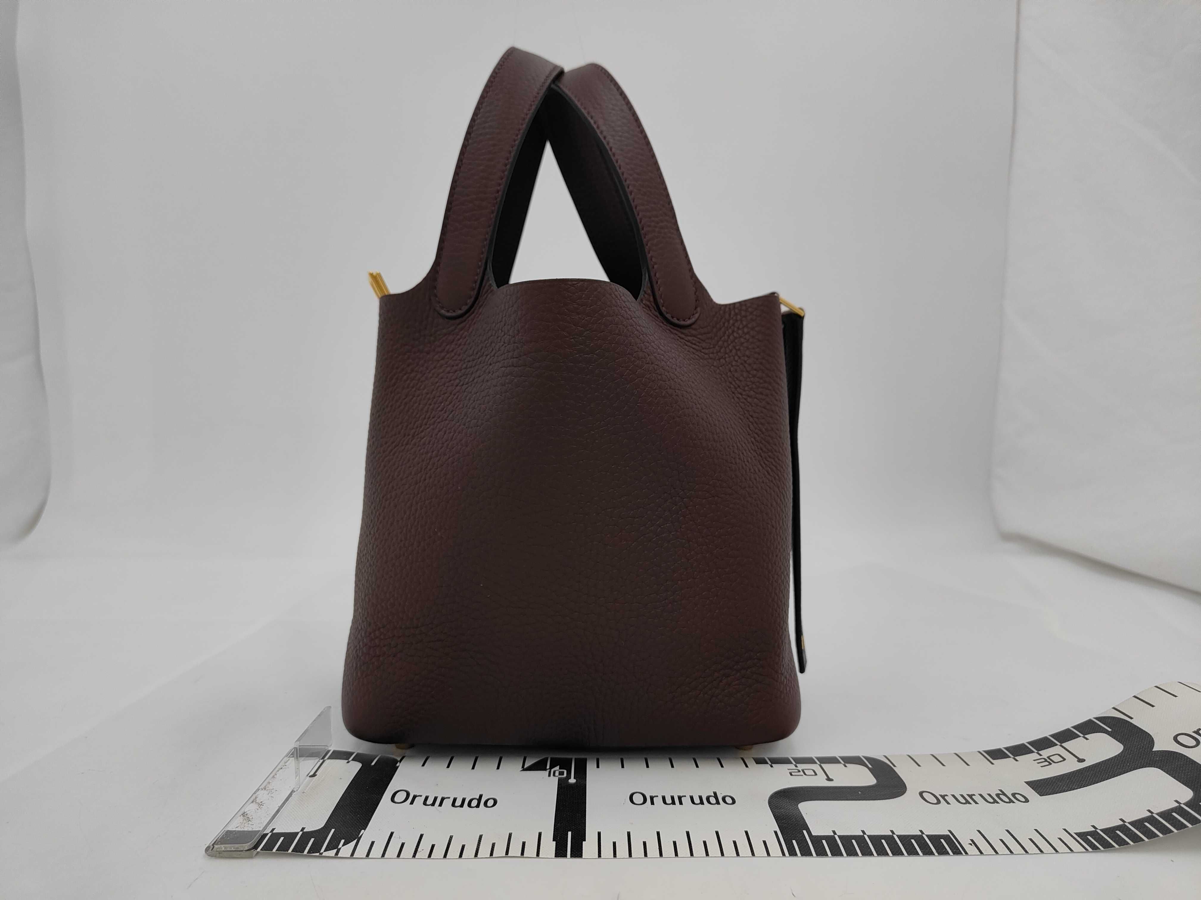 Picotin Lock PM Taurillon Clemence Rouge Sellier G Stamp Handbag — view 2