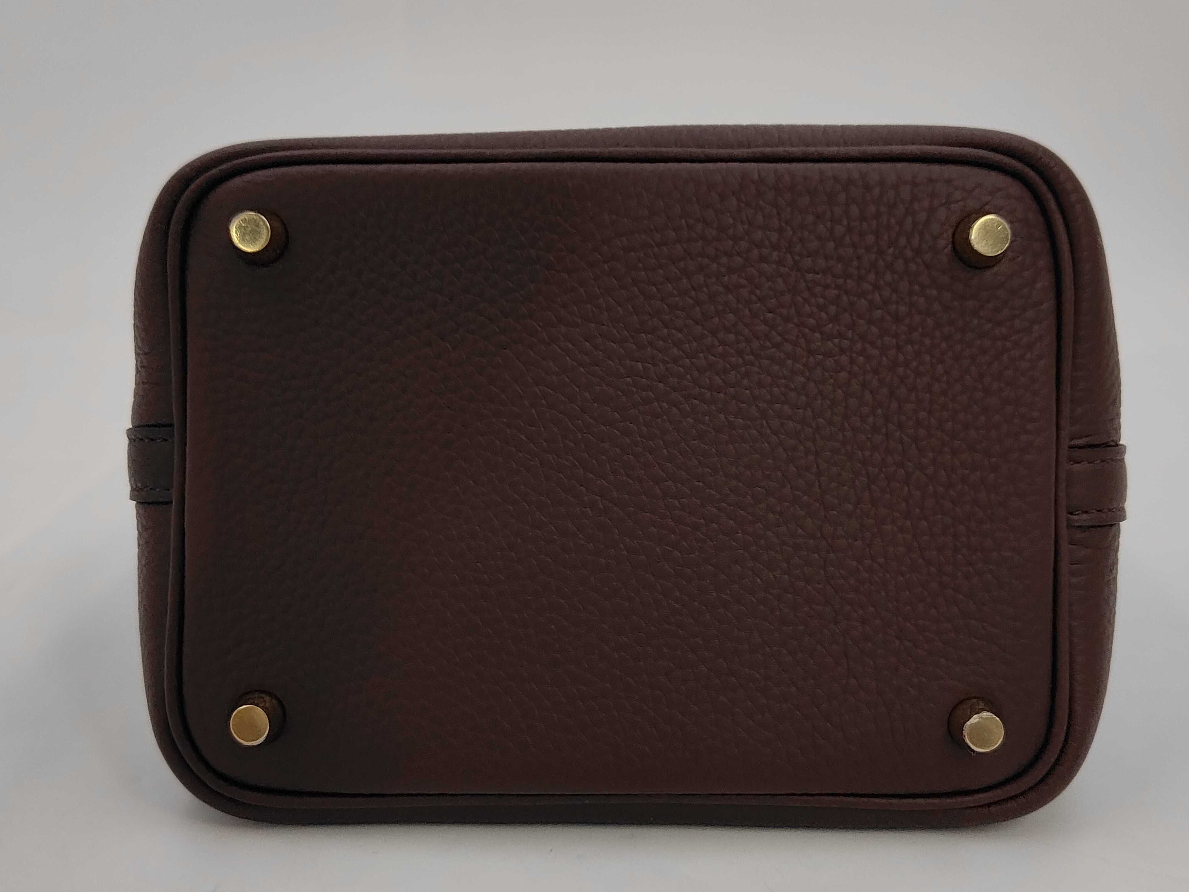 Picotin Lock PM Taurillon Clemence Rouge Sellier G Stamp Handbag — view 3