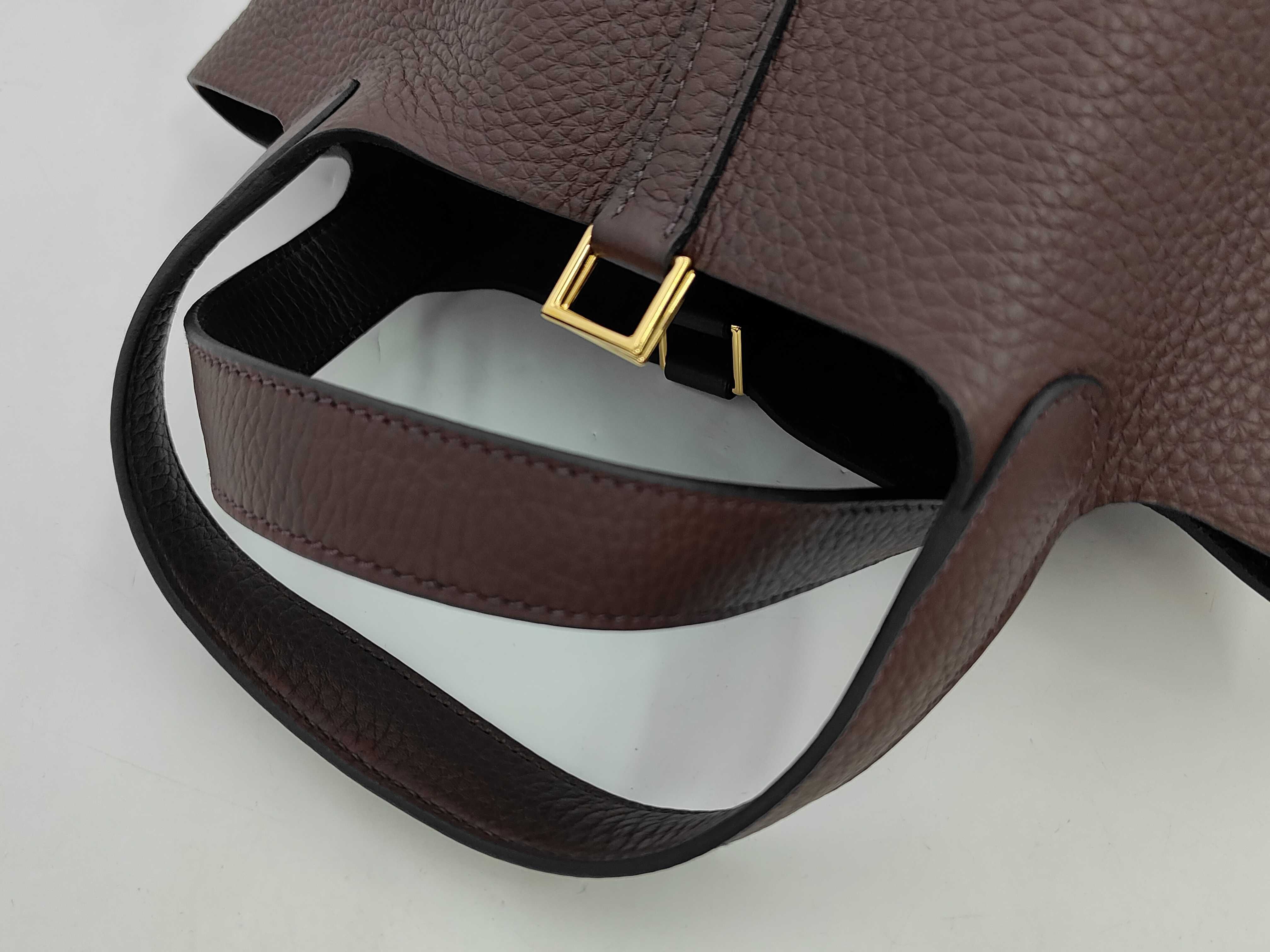 Picotin Lock PM Taurillon Clemence Rouge Sellier G Stamp Handbag — view 5