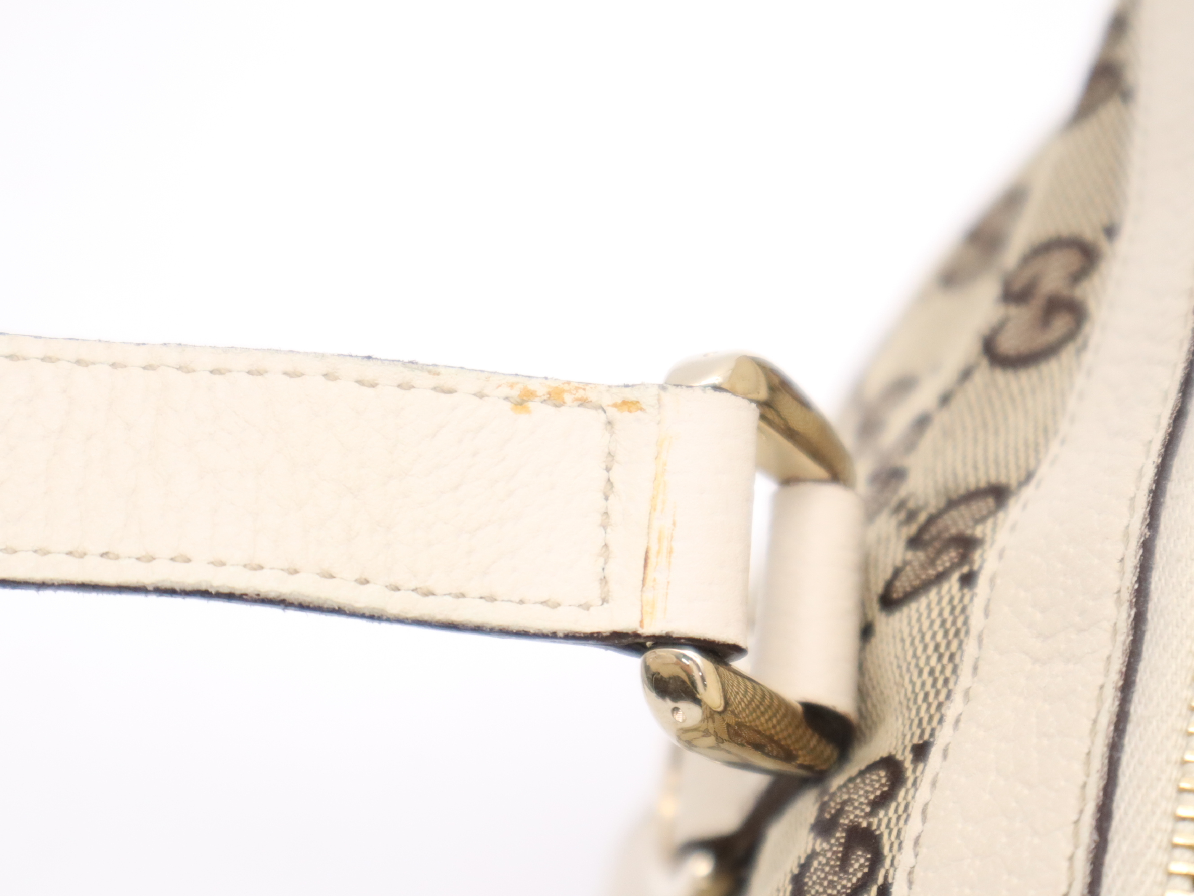 141470 Canvas x Leather GG Canvas Abbey Tote Bag Beige Gold Hardware Tote Bag — view 9