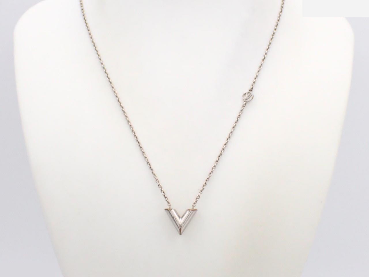 Essential V Necklace, Silver, Chain approx. 52cm — view 3