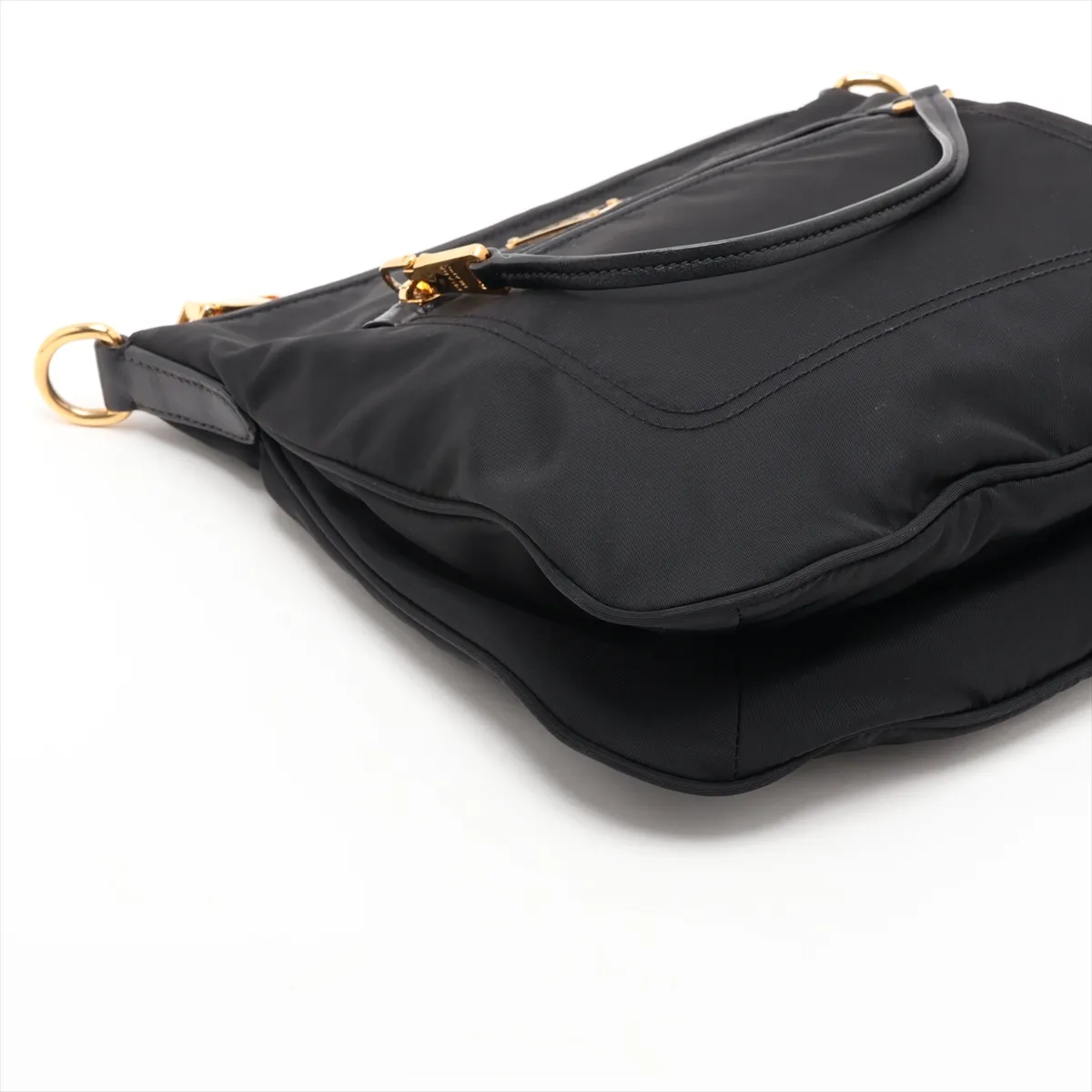 Tessuto BT0711 Nylon x Leather Shoulder Bag, Black, Unsigned Guarantee Card — view 4