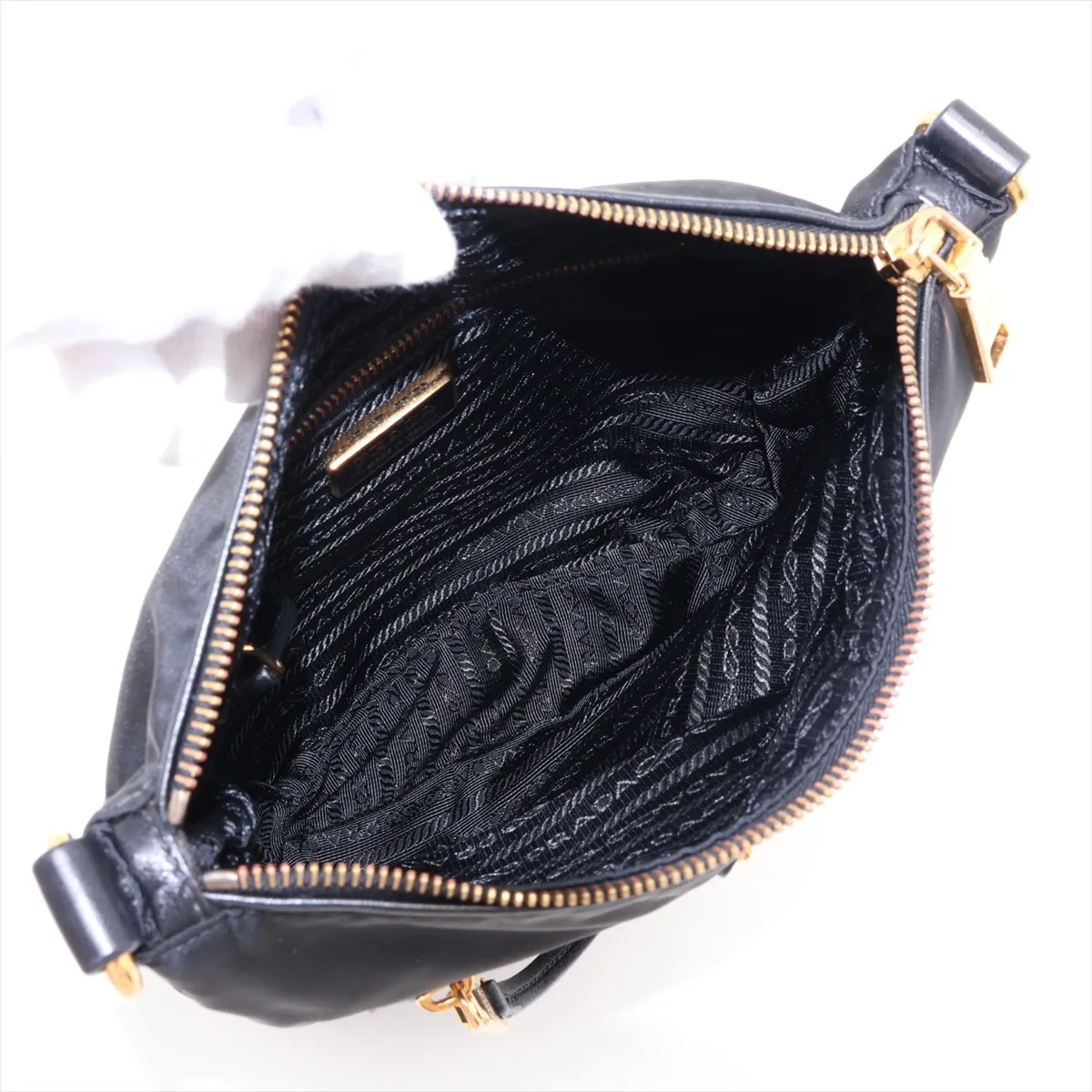 Tessuto BT0711 Nylon x Leather Shoulder Bag, Black, Unsigned Guarantee Card — view 6