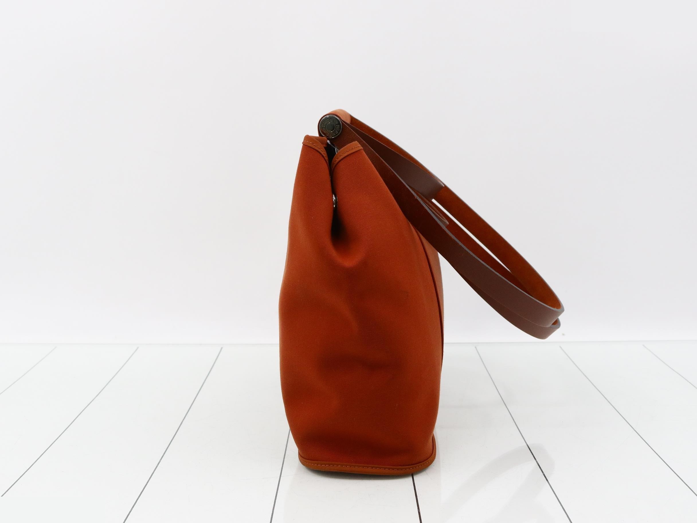 Cabas PM Toile Officier x Calf Leather Red — view 4