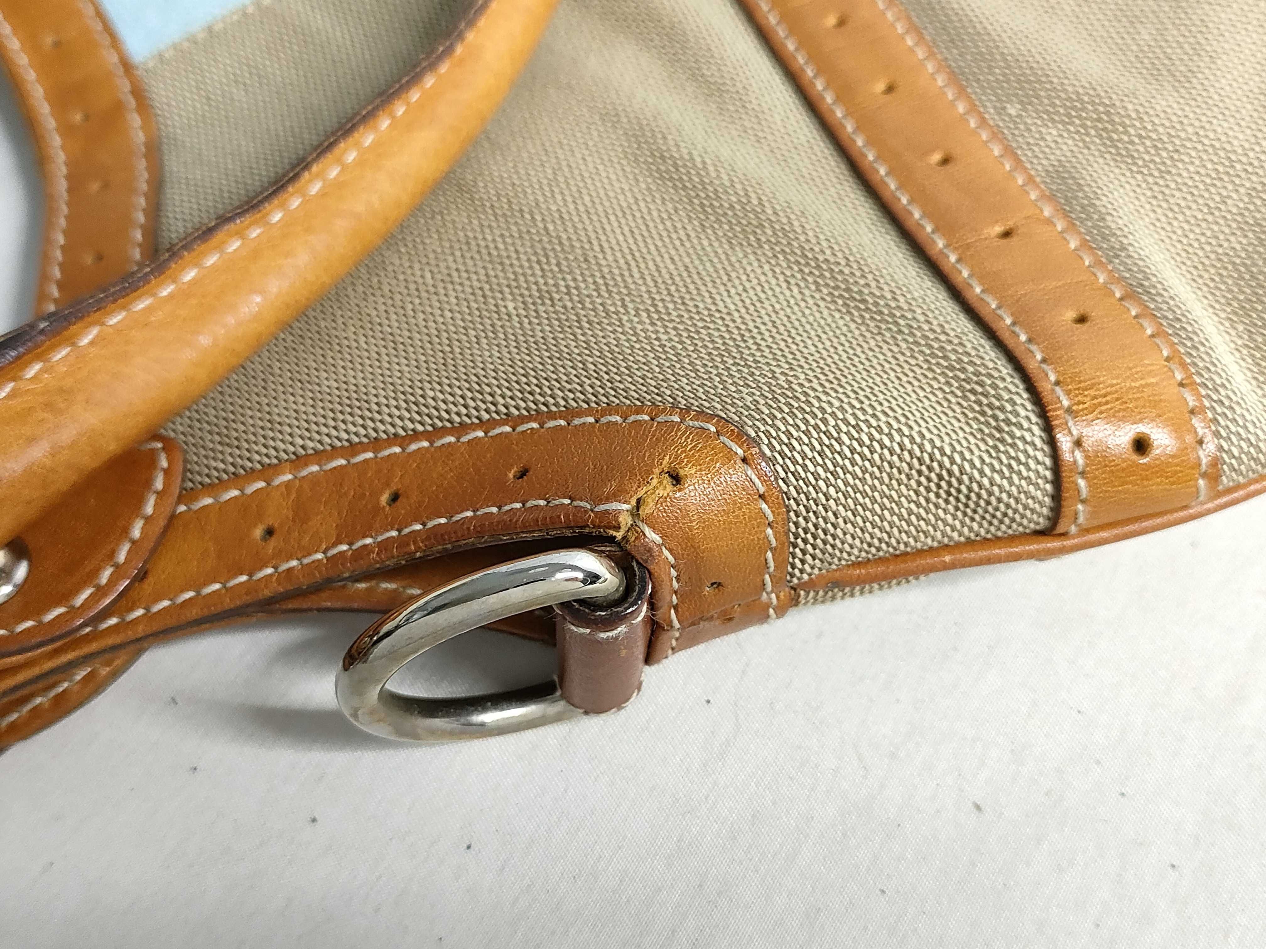 114875 002058 Interlocking Handbag Canvas Leather Beige Handbag — view 13