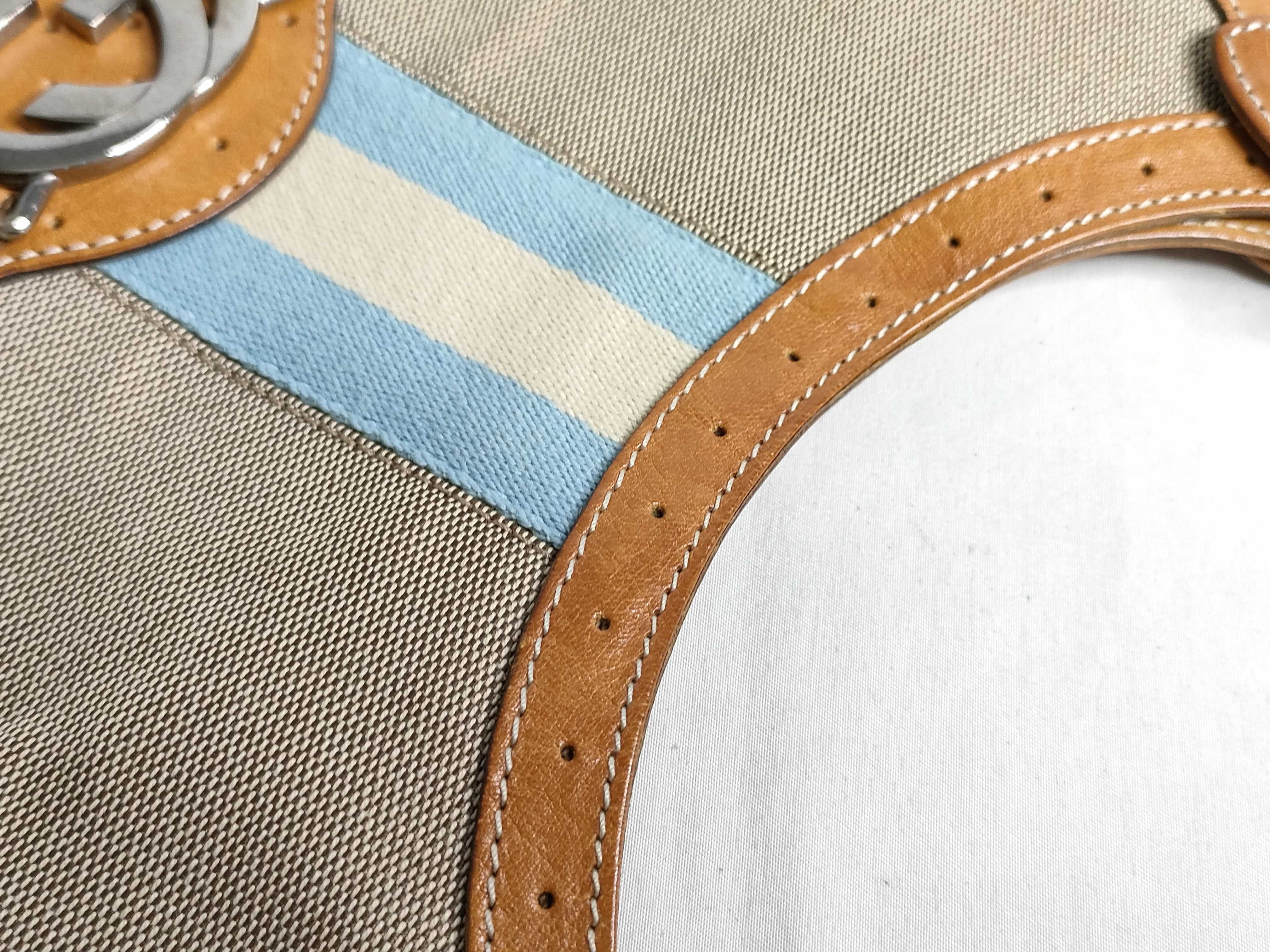 114875 002058 Interlocking Handbag Canvas Leather Beige Handbag — view 15