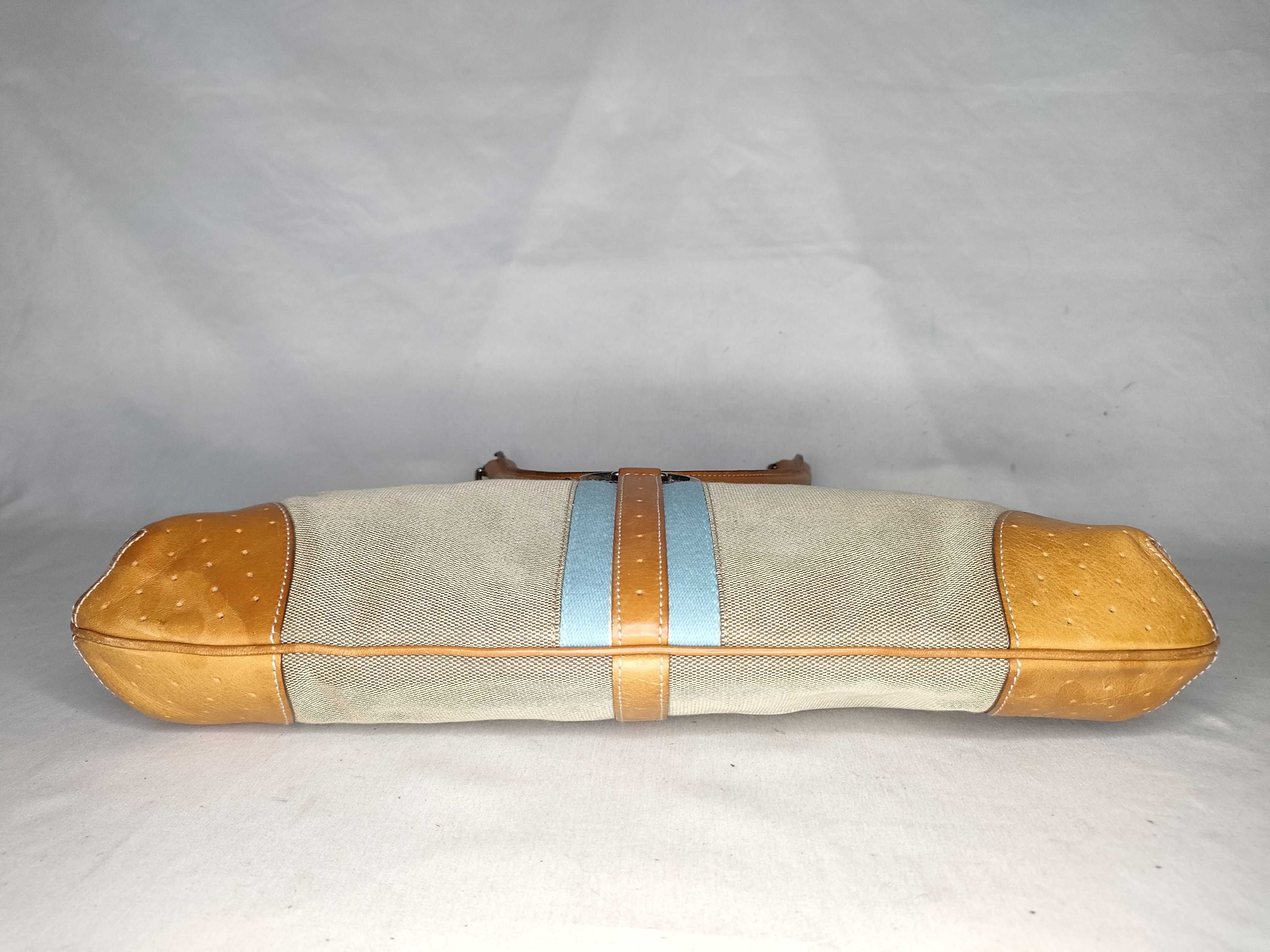 114875 002058 Interlocking Handbag Canvas Leather Beige Handbag — view 7