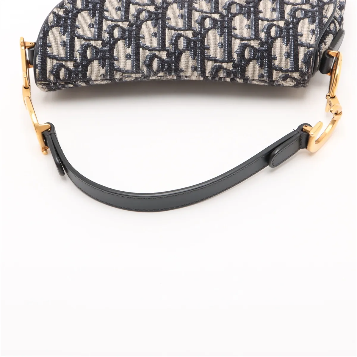 Saddle Bag Canvas x Leather Handbag Navy — view 5