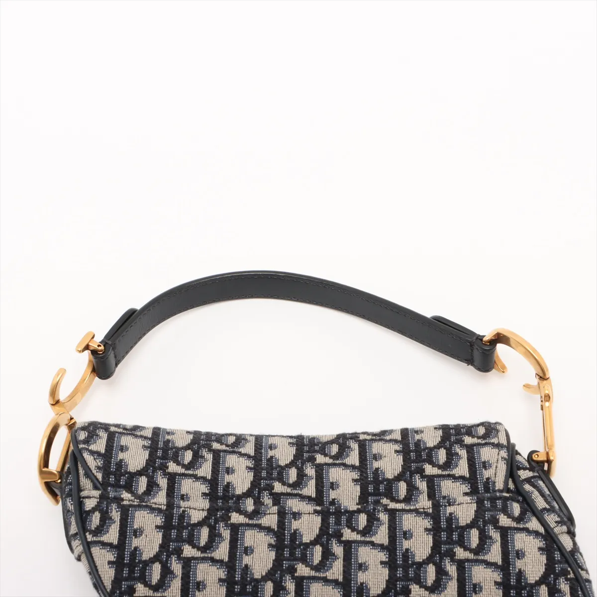 Saddle Bag Canvas x Leather Handbag Navy — view 6