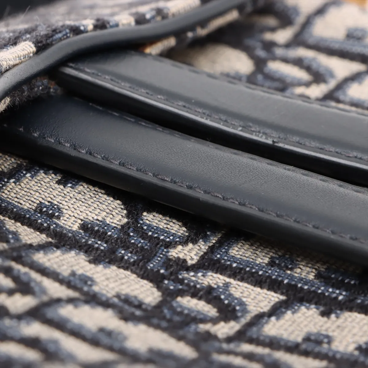Saddle Bag Canvas x Leather Handbag Navy — view 10