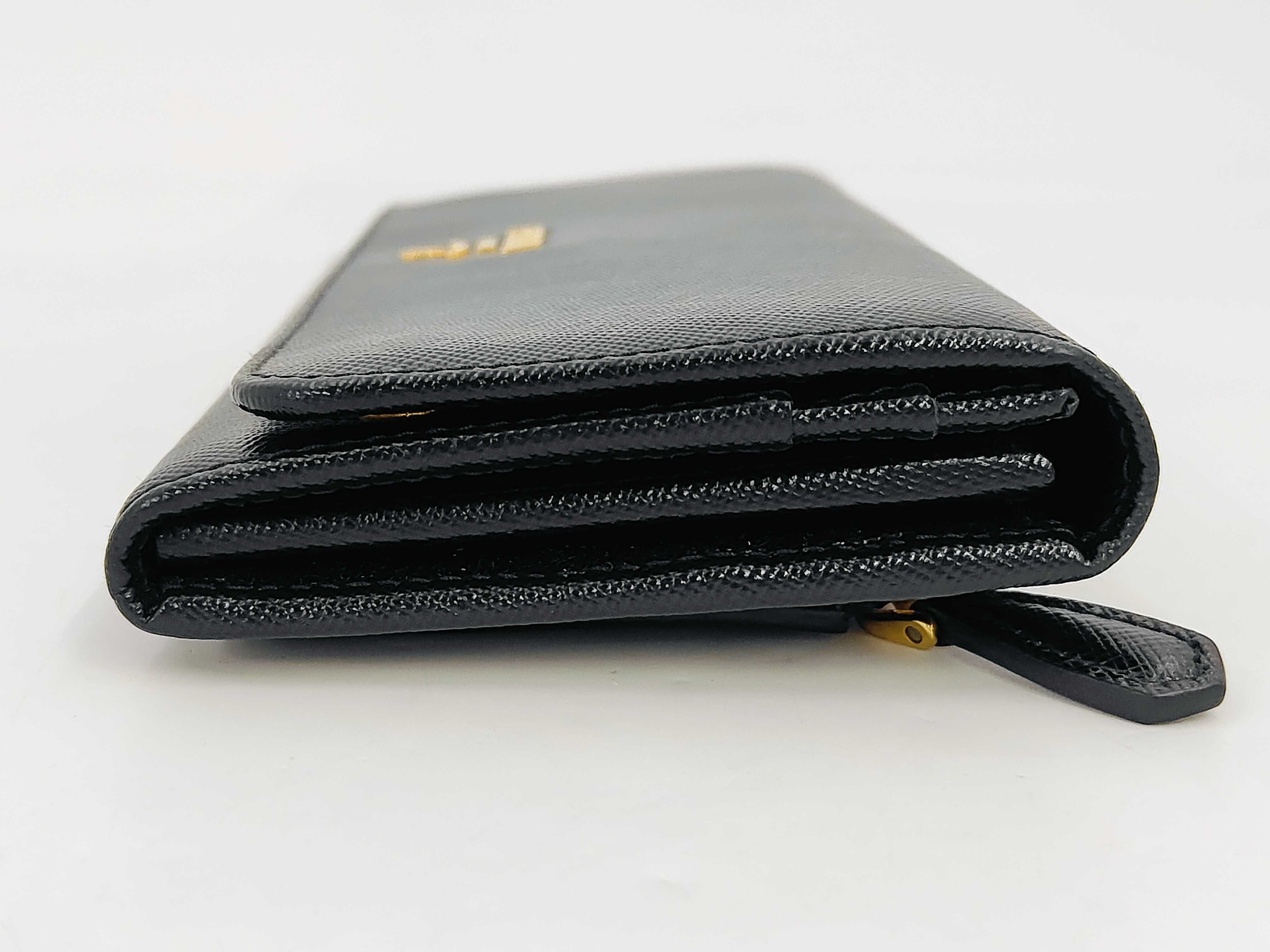 Leather Black Long Wallet with Card Case — view 4