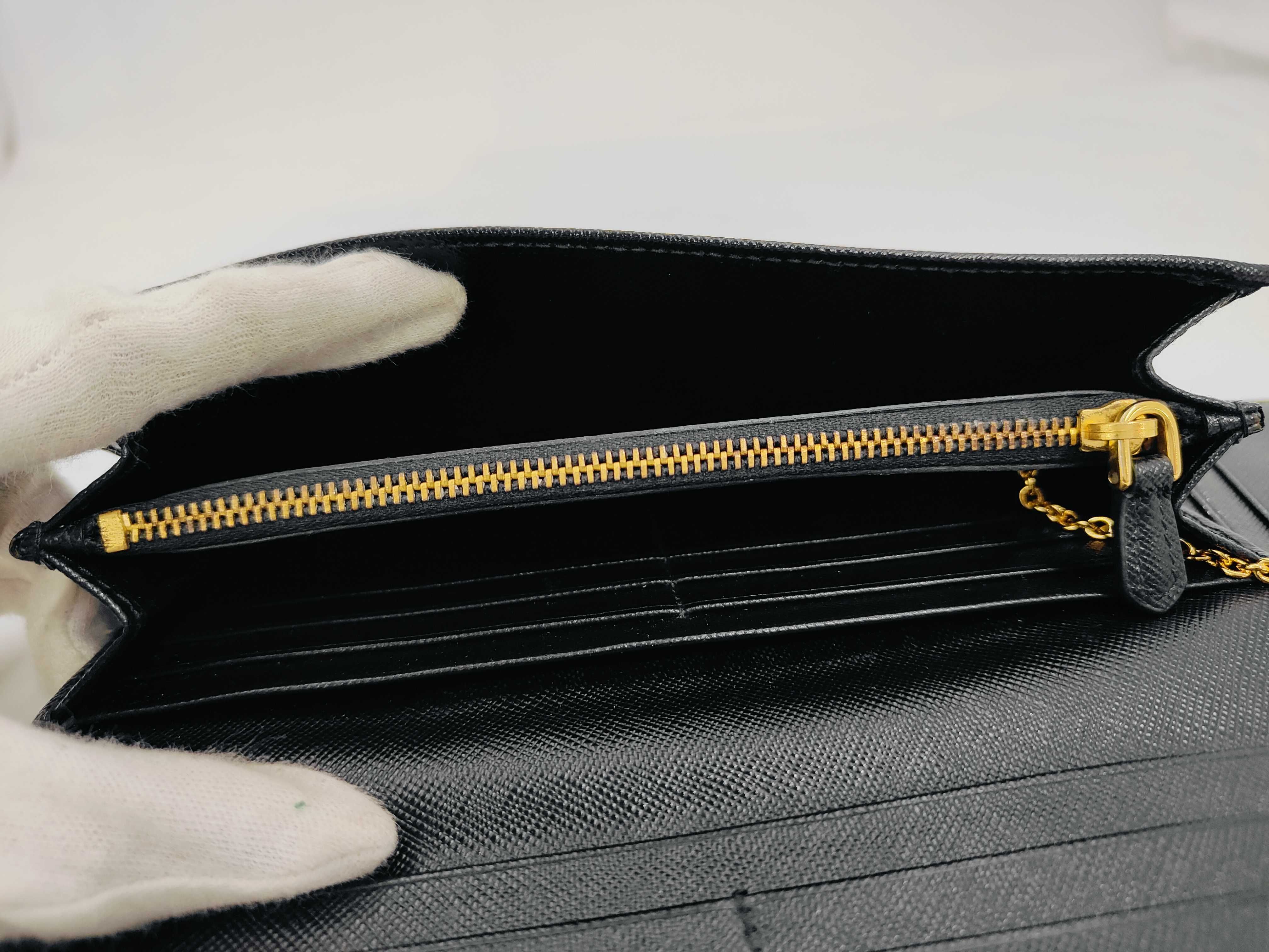 Leather Black Long Wallet with Card Case — view 9