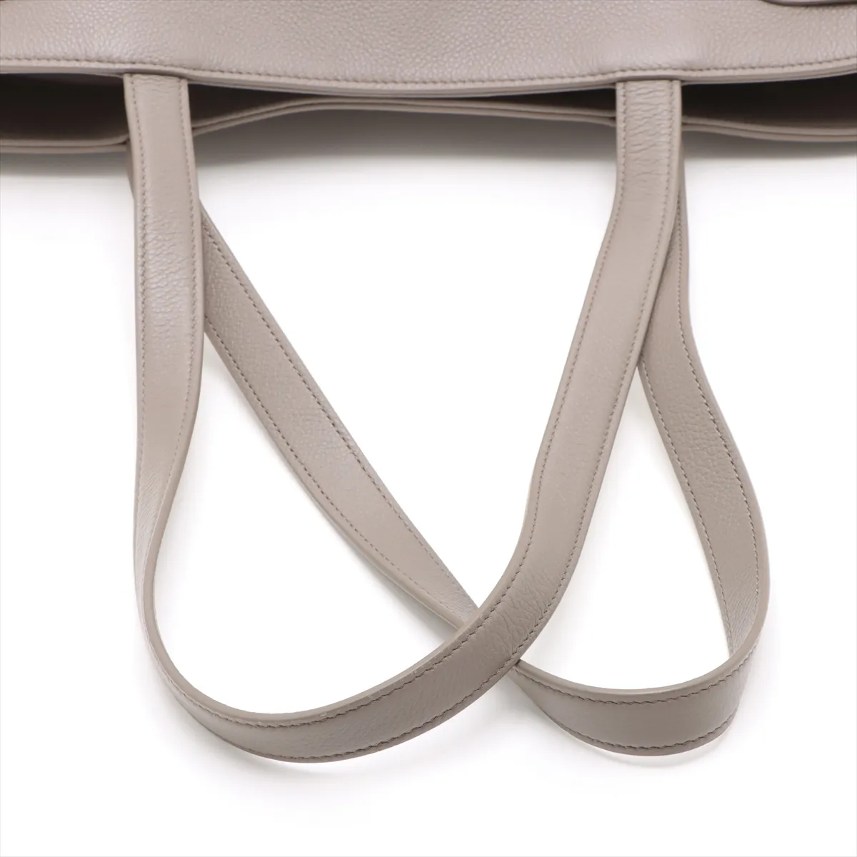 Triomphe Small Cabas Anais Cuir Triomphe Leather Tote Bag, Gray — view 5