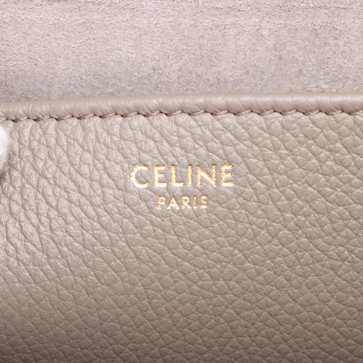 Triomphe Small Cabas Anais Cuir Triomphe Leather Tote Bag, Gray — view 10