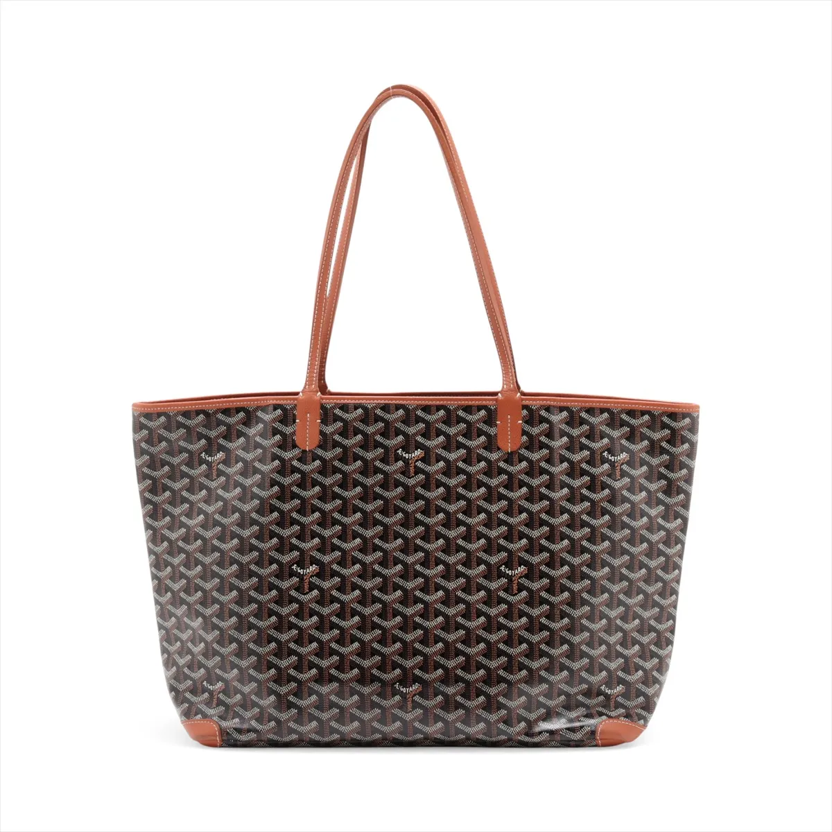 Artois PM PVC x Leather Tote Bag, Brown — view 2