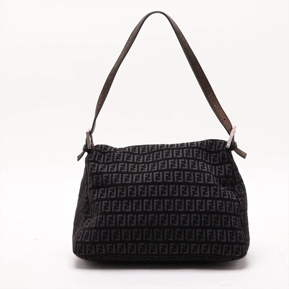 Zucchino Mamma Bucket Canvas x Leather Shoulder Bag, Gray, 8BR001 — view 2
