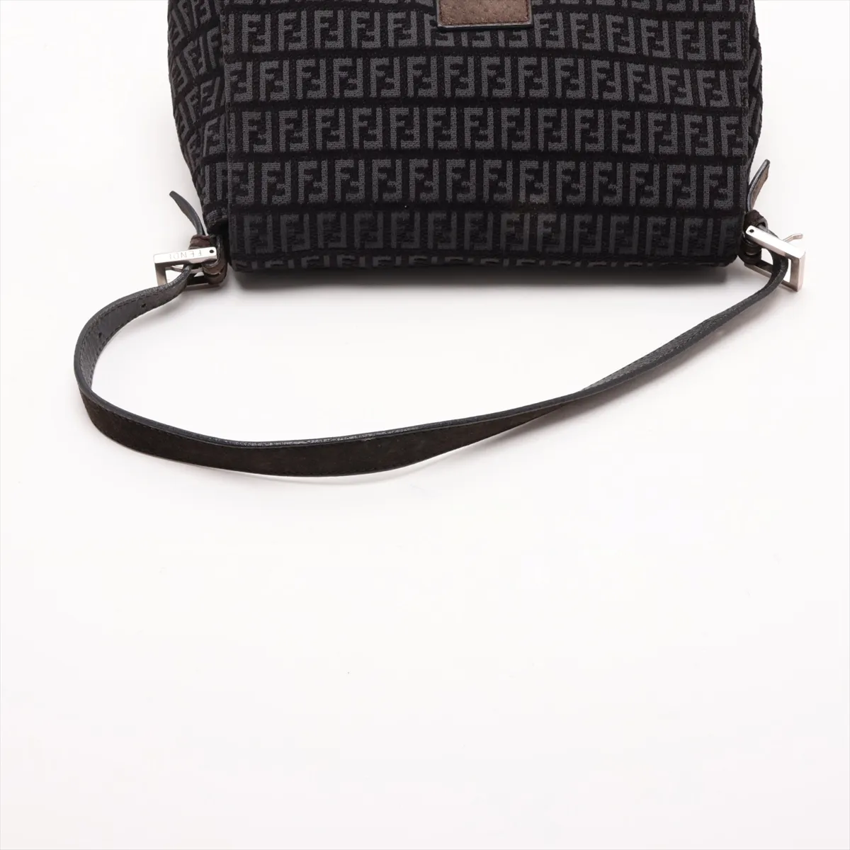 Zucchino Mamma Bucket Canvas x Leather Shoulder Bag, Gray, 8BR001 — view 5