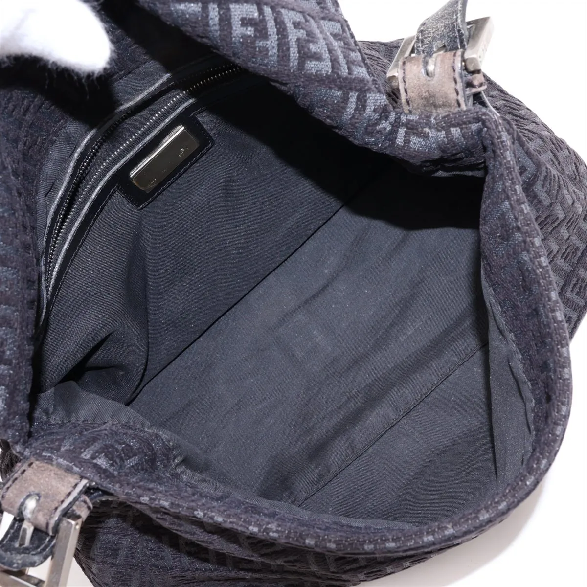 Zucchino Mamma Bucket Canvas x Leather Shoulder Bag, Gray, 8BR001 — view 7