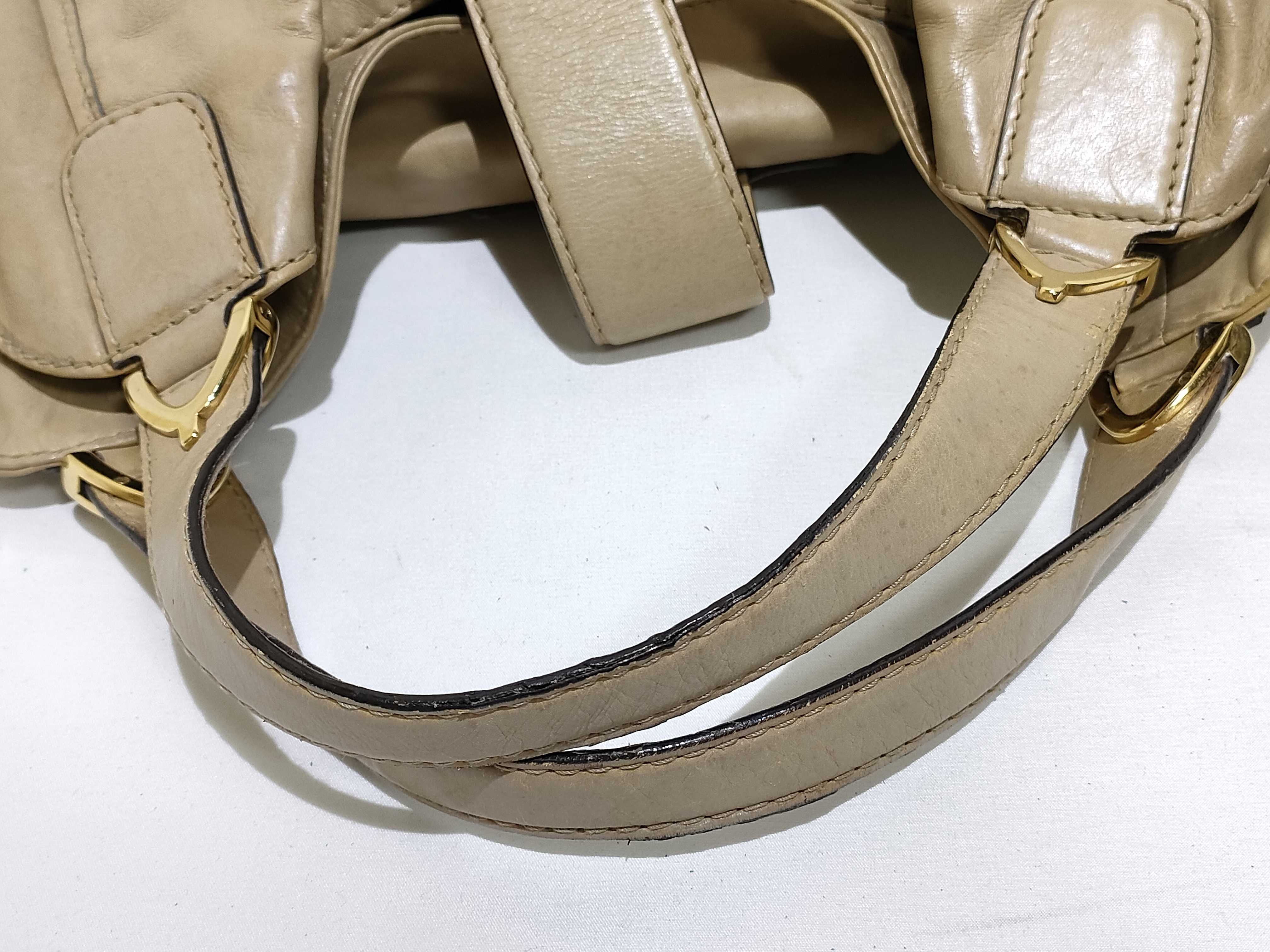 Stirrup Handbag, Brown Leather, 296856 (Handbag) — view 3